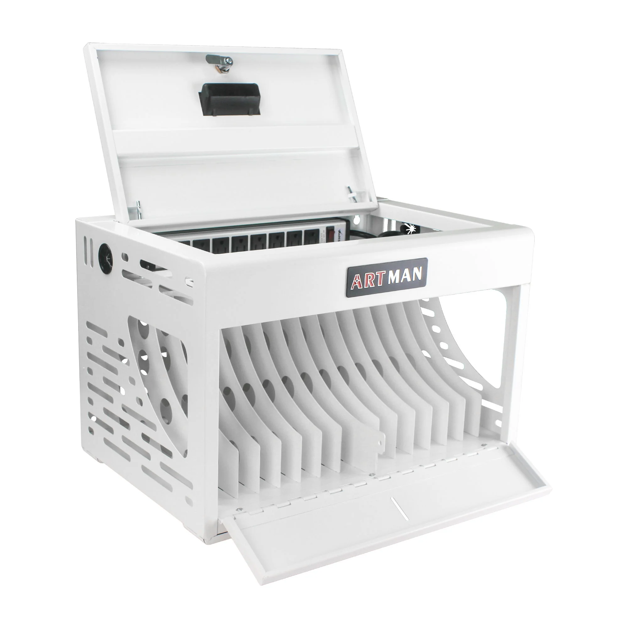 16 Bay Charging Cabinet For Laptop book, Locking Charging Station - Image 7