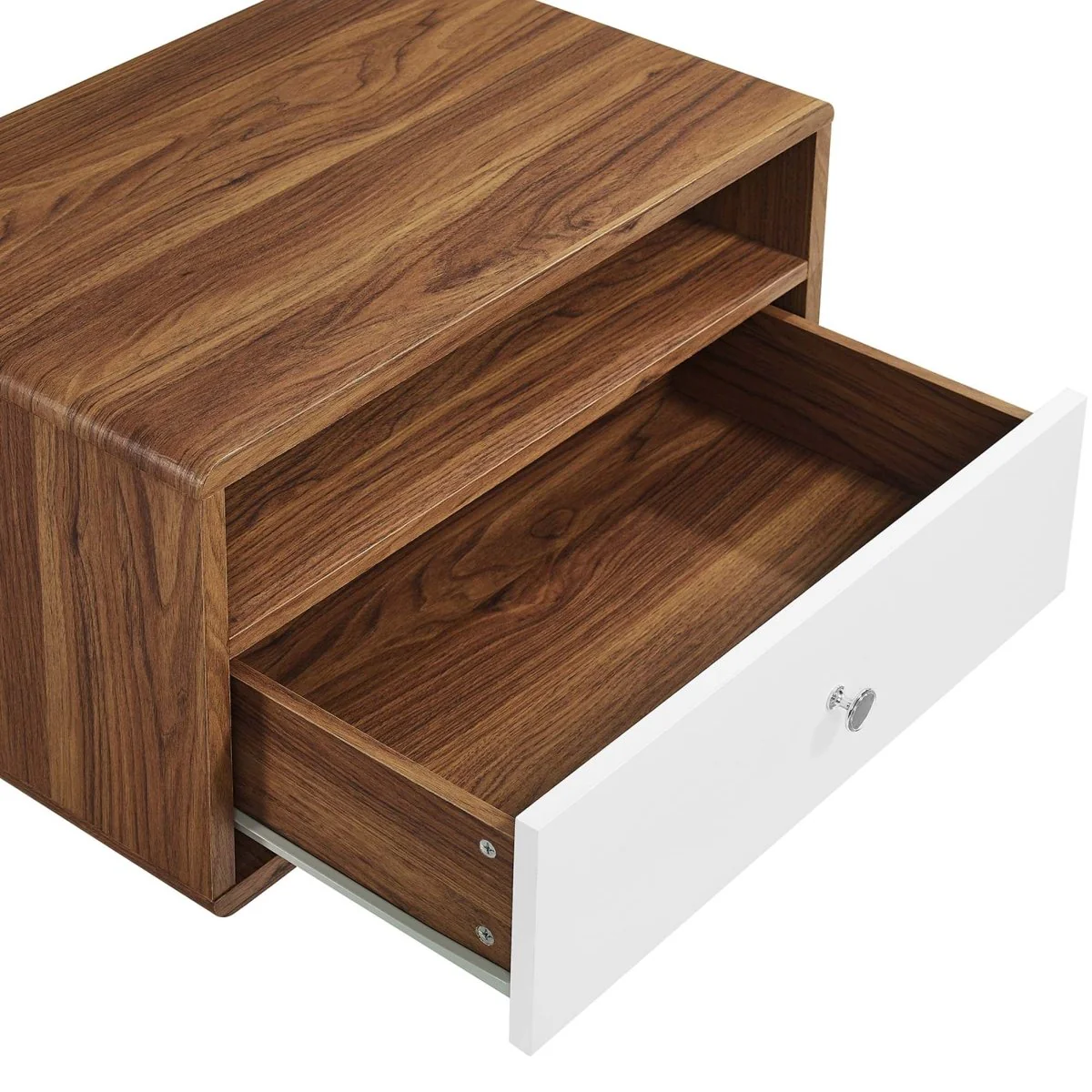16" Mid Century Wall Mount Nightstand with Shelf - Image 7