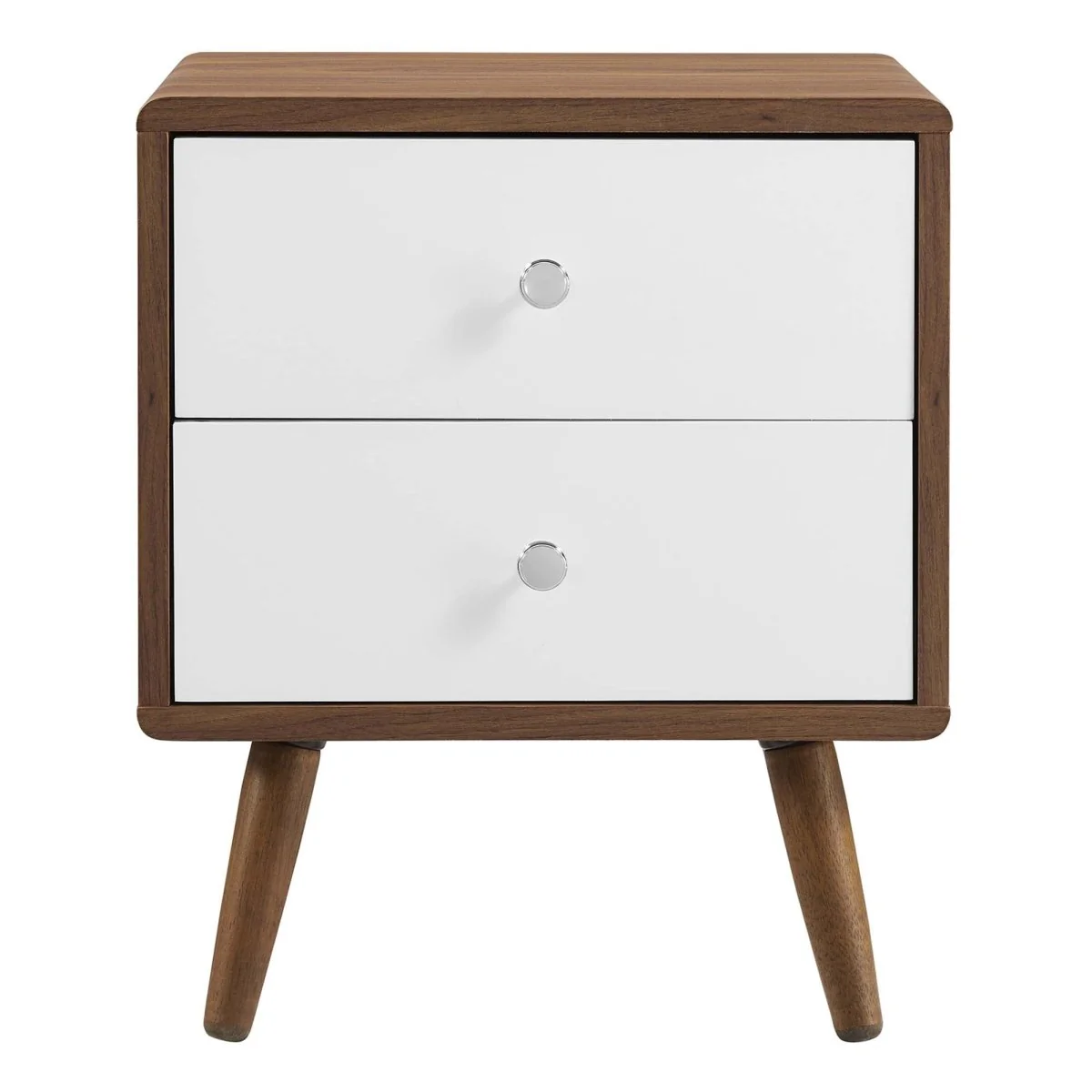 16" Mid Century Wood 2 Drawer Nightstand - Image 5