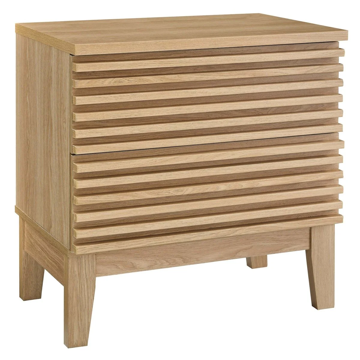16" Mid Century Wood 2 Drawer Nightstand - Image 8