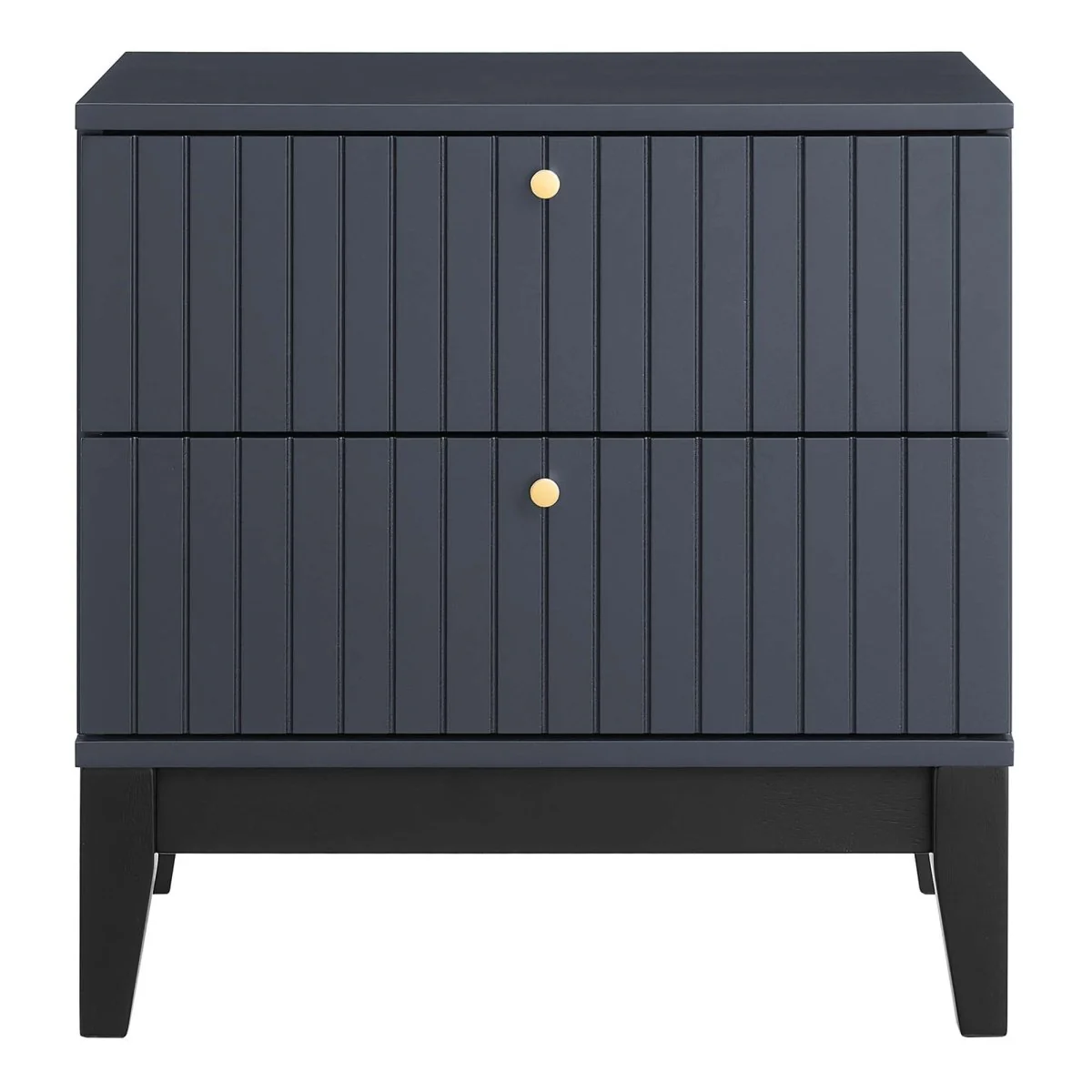 16" Modern 2 Drawer Nightstand with Brass Hardware - Image 6