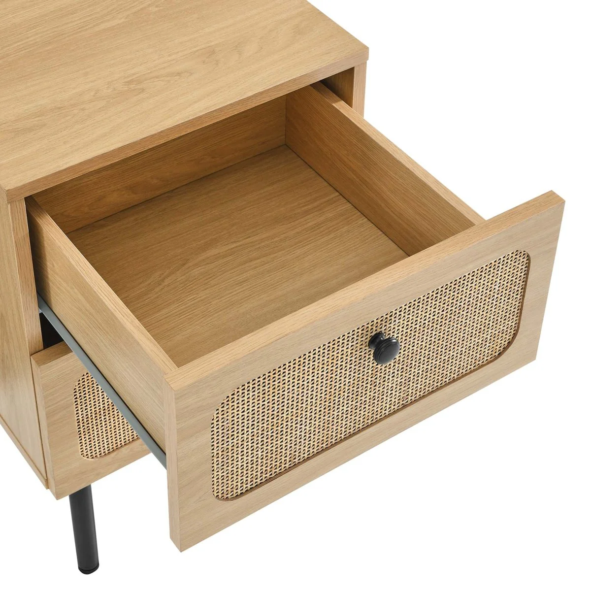 16" Modern Rattan 2 Drawer Nightstand - Image 12
