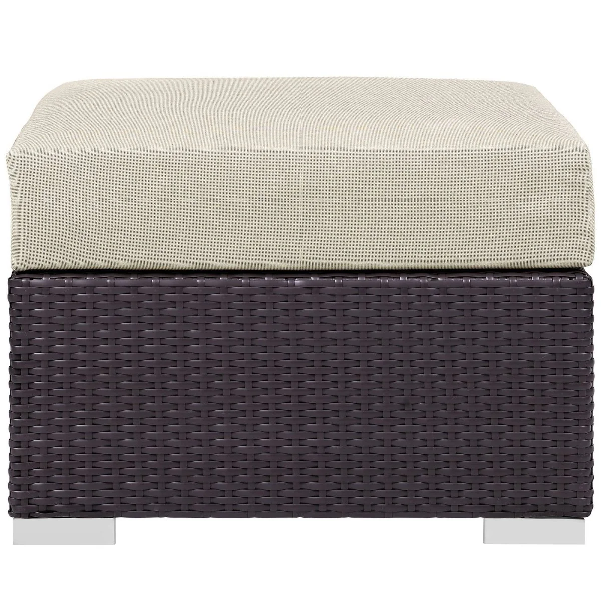163" 7-Piece Beige Cushions Espresso Wicker Outdoor Patio Sectional Set - Image 10