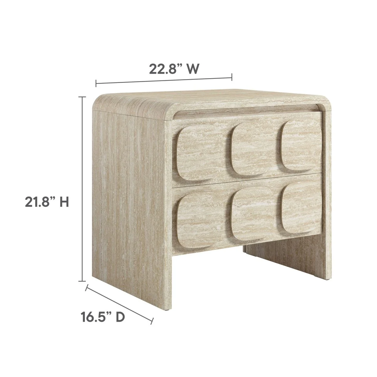 17" Modern Patterned 2 Drawer Nightstand - Image 13