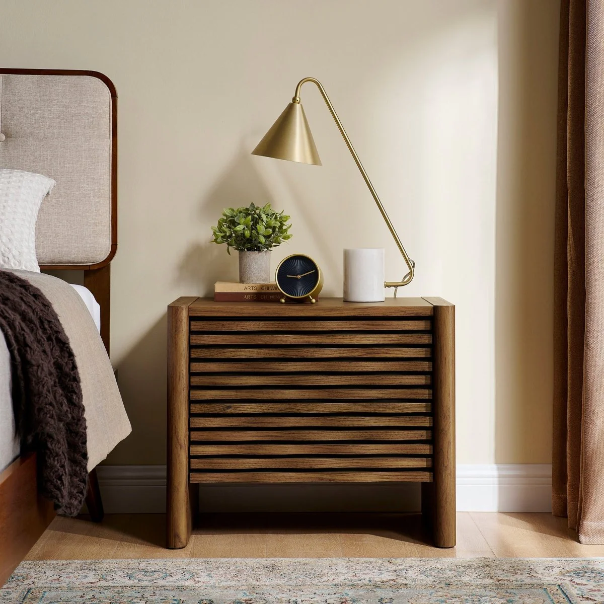 17" Modern Wave Front 2 Drawer Nightstand - Image 9