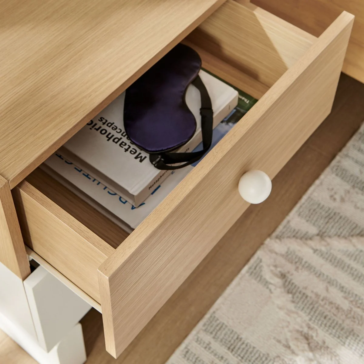 18" Color Block 2 Drawer Modern Nightstand - Image 4