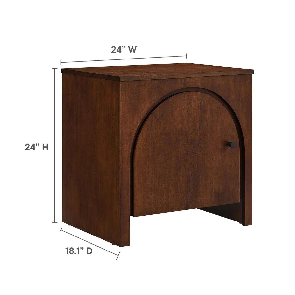 18" Modern Arched Door Nightstand with Cabinet - Image 12