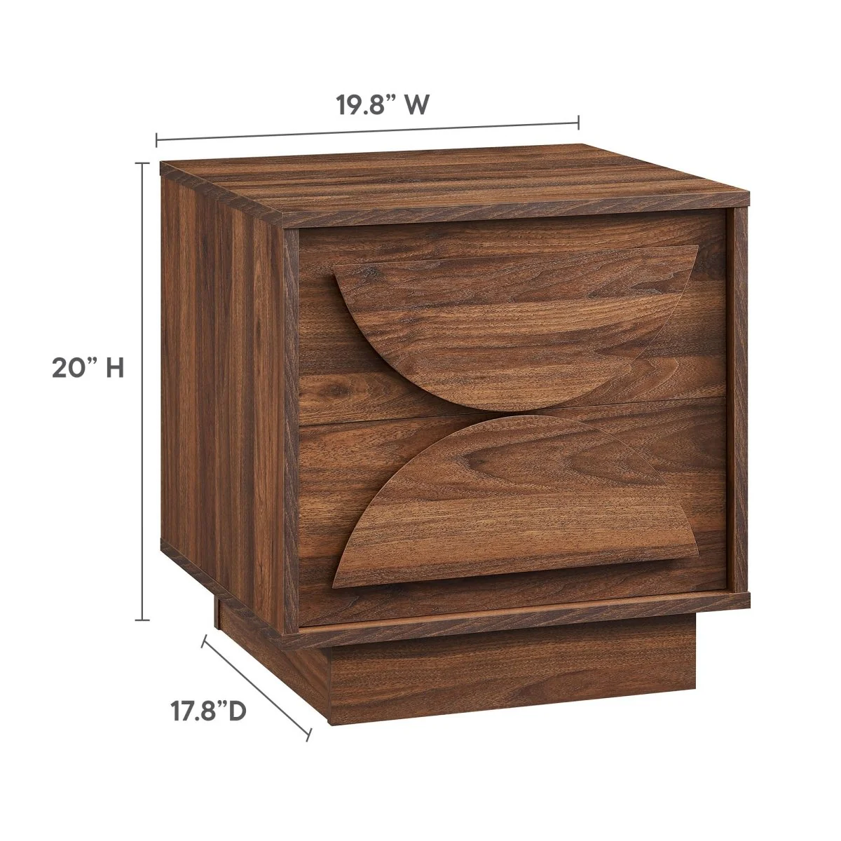 18" Modern Circle Pattern 2 Drawer Nightstand - Image 3