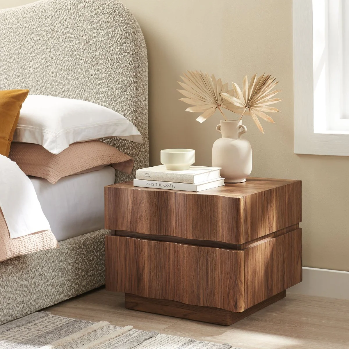 19" Modern Wave Front 2 Drawer Nightstand - Image 18