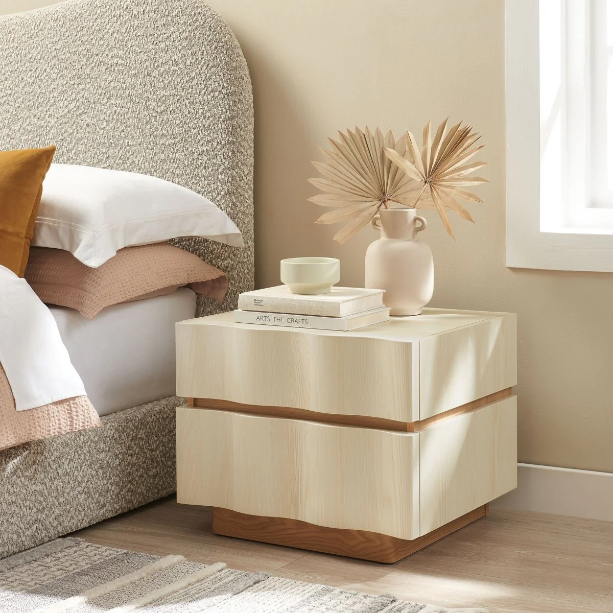 19" Modern Wave Front 2 Drawer Nightstand - Image 27