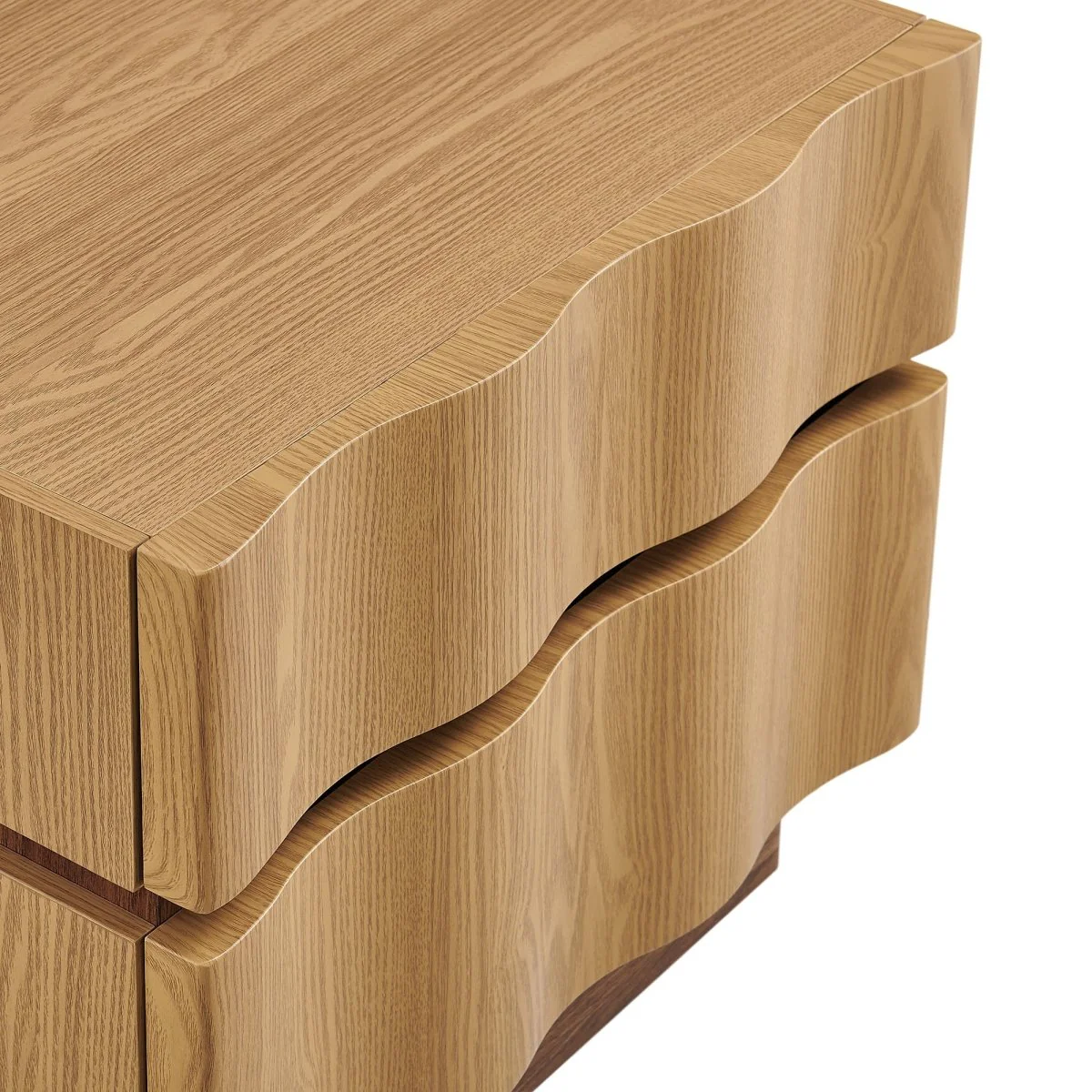 19" Modern Wave Front 2 Drawer Nightstand - Image 8