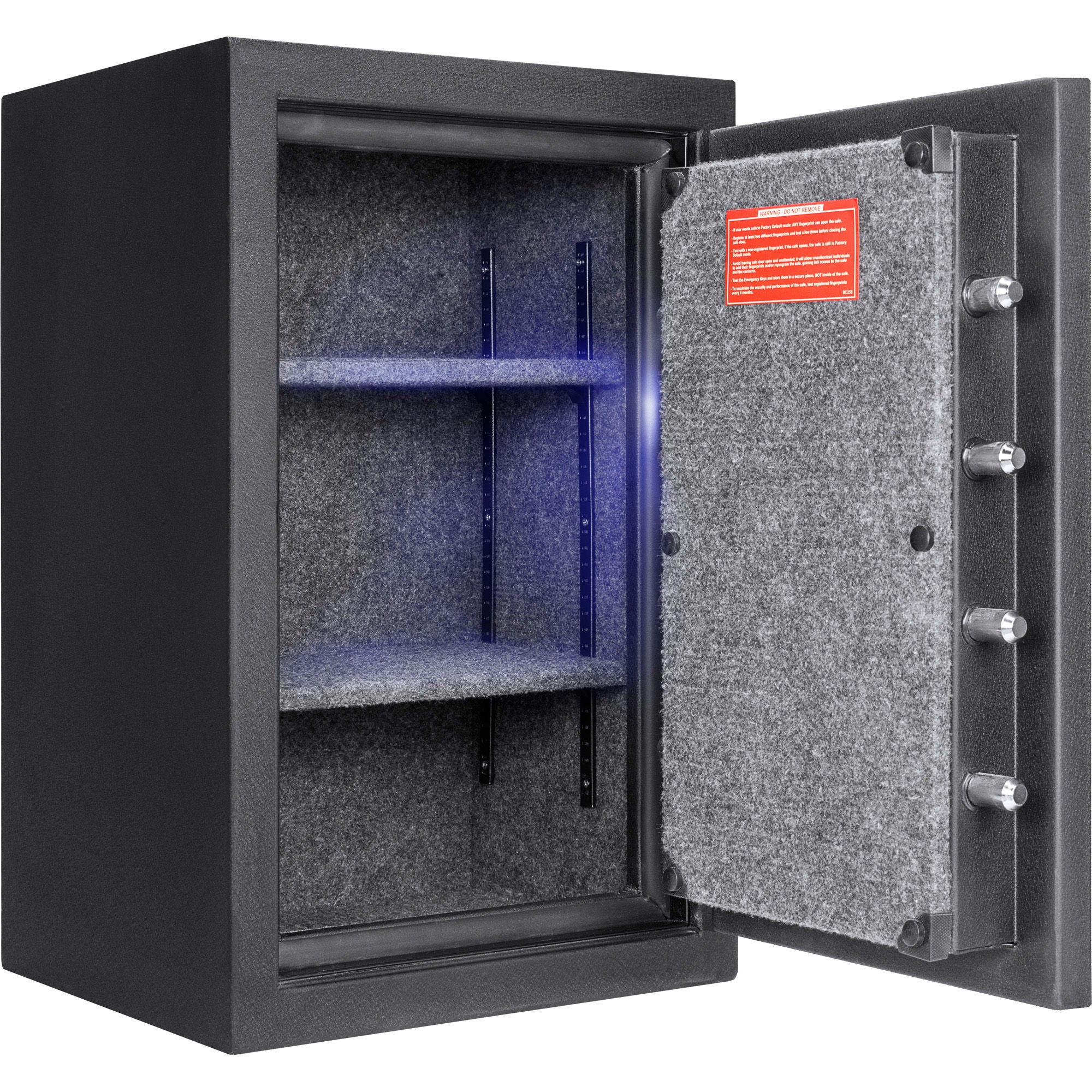 2.02 Cubic Ft Biometric Keypad Fire Resistant Safe - Black - Image 9