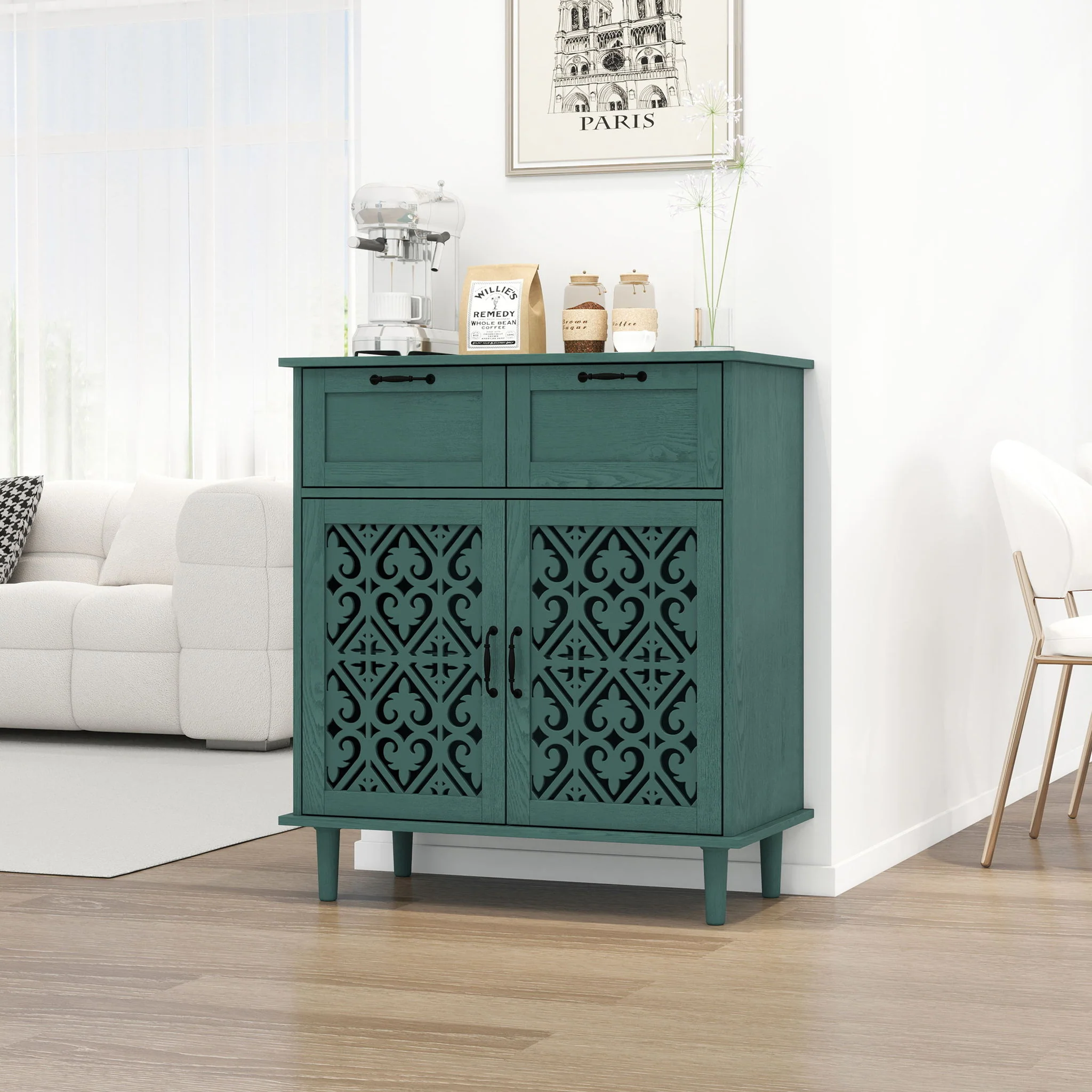 2 Door 2 Drawer Elegant Cabinet - Image 6