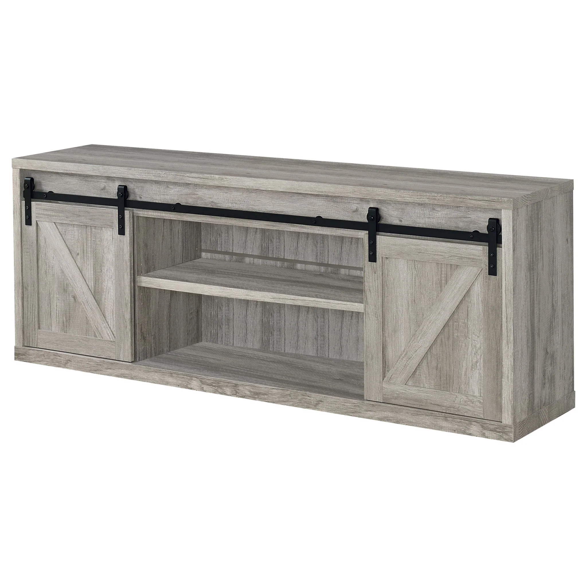 2 Door TV Stand - Driftwood - Image 2