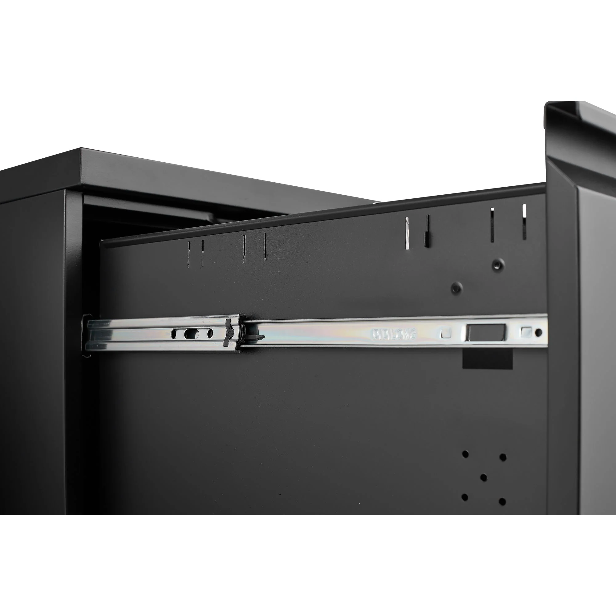 2 Drawer File Cabinet With Lock, Metal Under Desk Rolling Filing Cabinet Fits Letter / Legal / A4 Size For Home Office, Mobile Filing Cabinet - Image 6