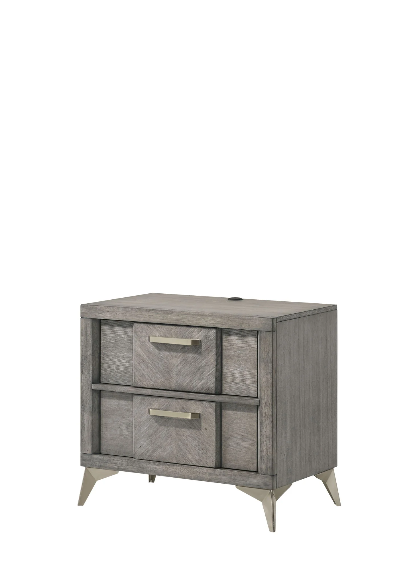 2 Drawer Night Bookmatched Veneers - Gray - Image 3