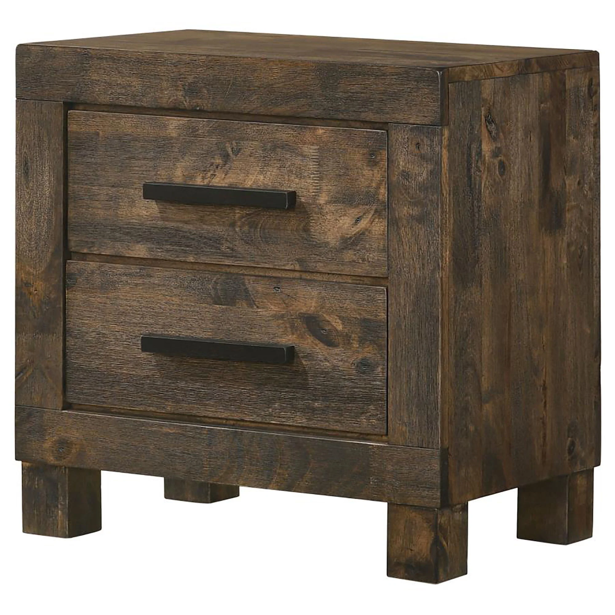 2 Drawer Nightstand - Brown Wood - Image 6