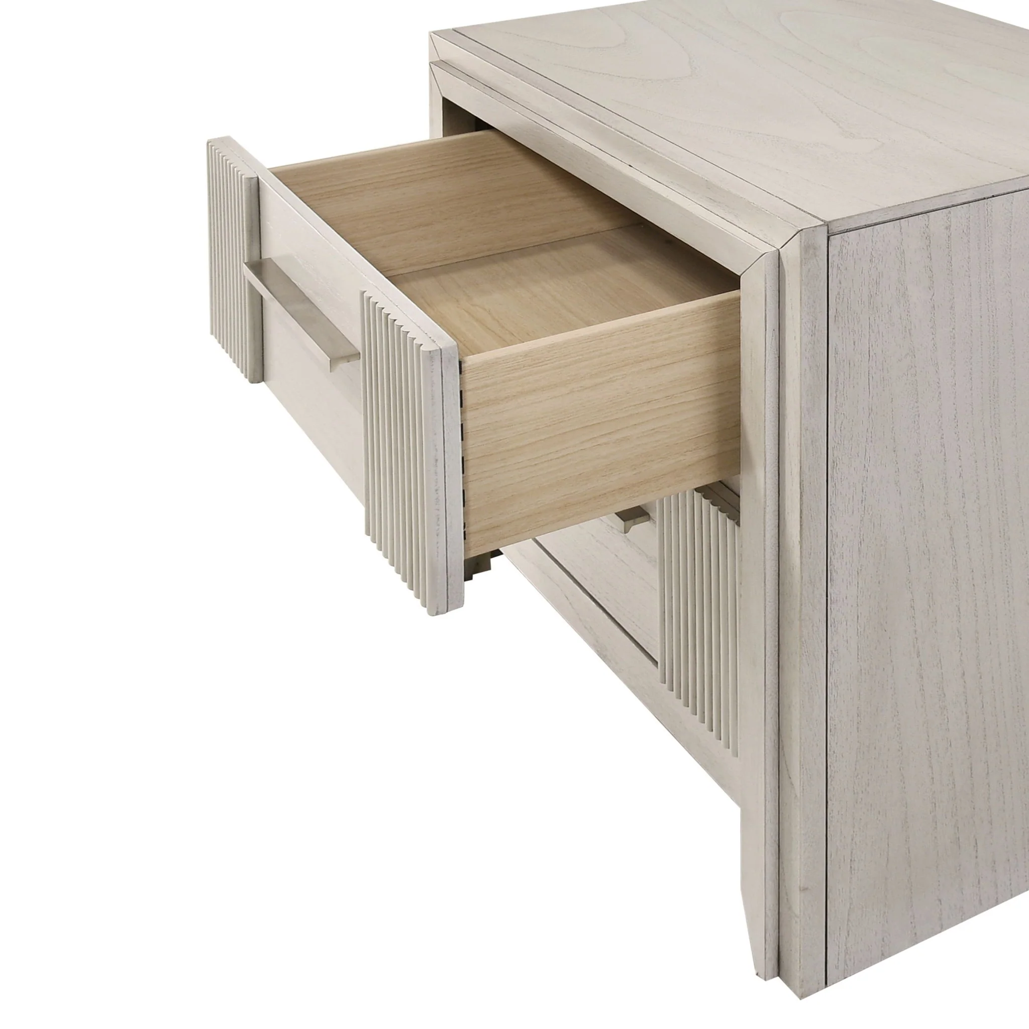2 Drawer Nightstand With Bar Handle - Antique White - Image 5
