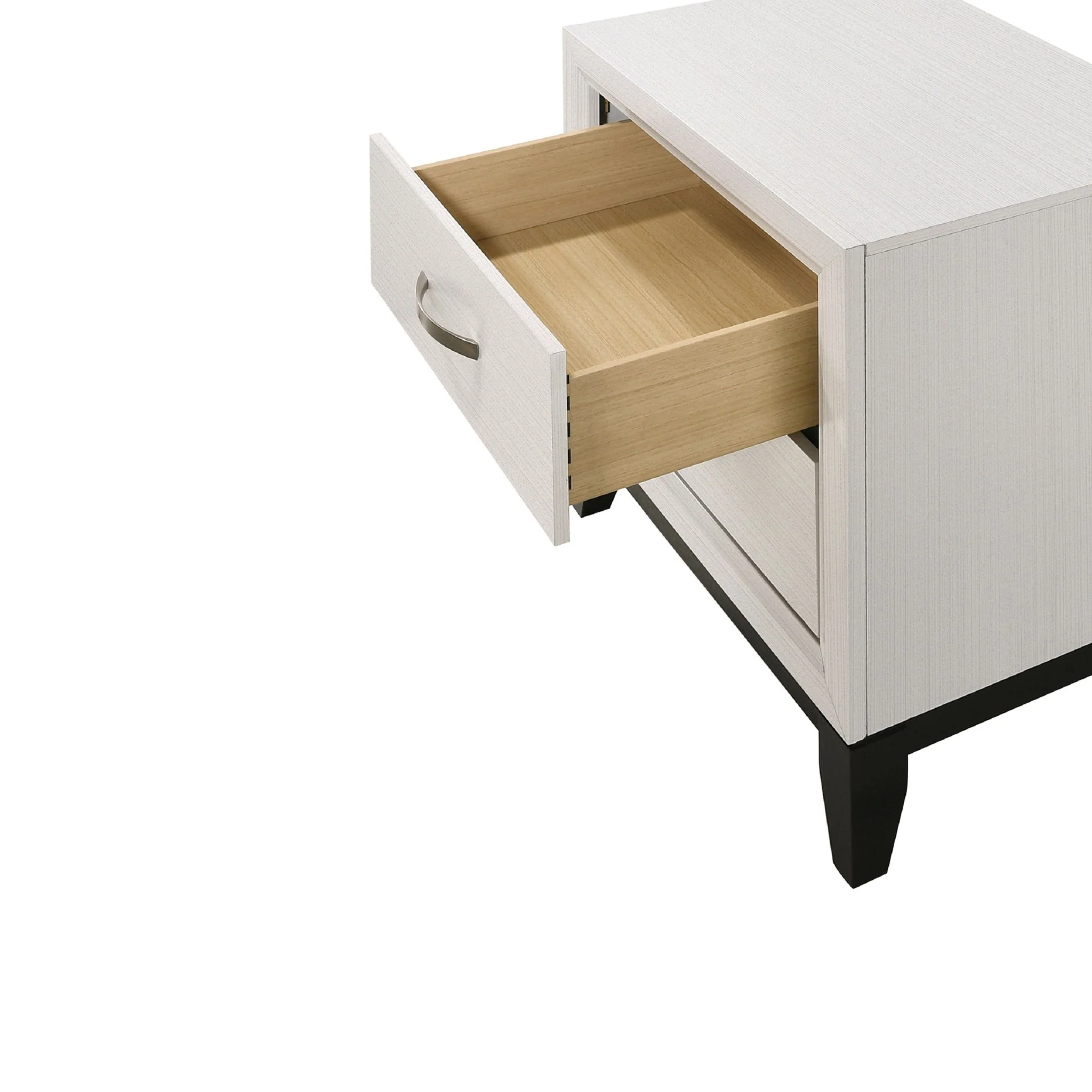 2 Drawer Nightstand With Handles Furniture For Bedroom - White - Image 3
