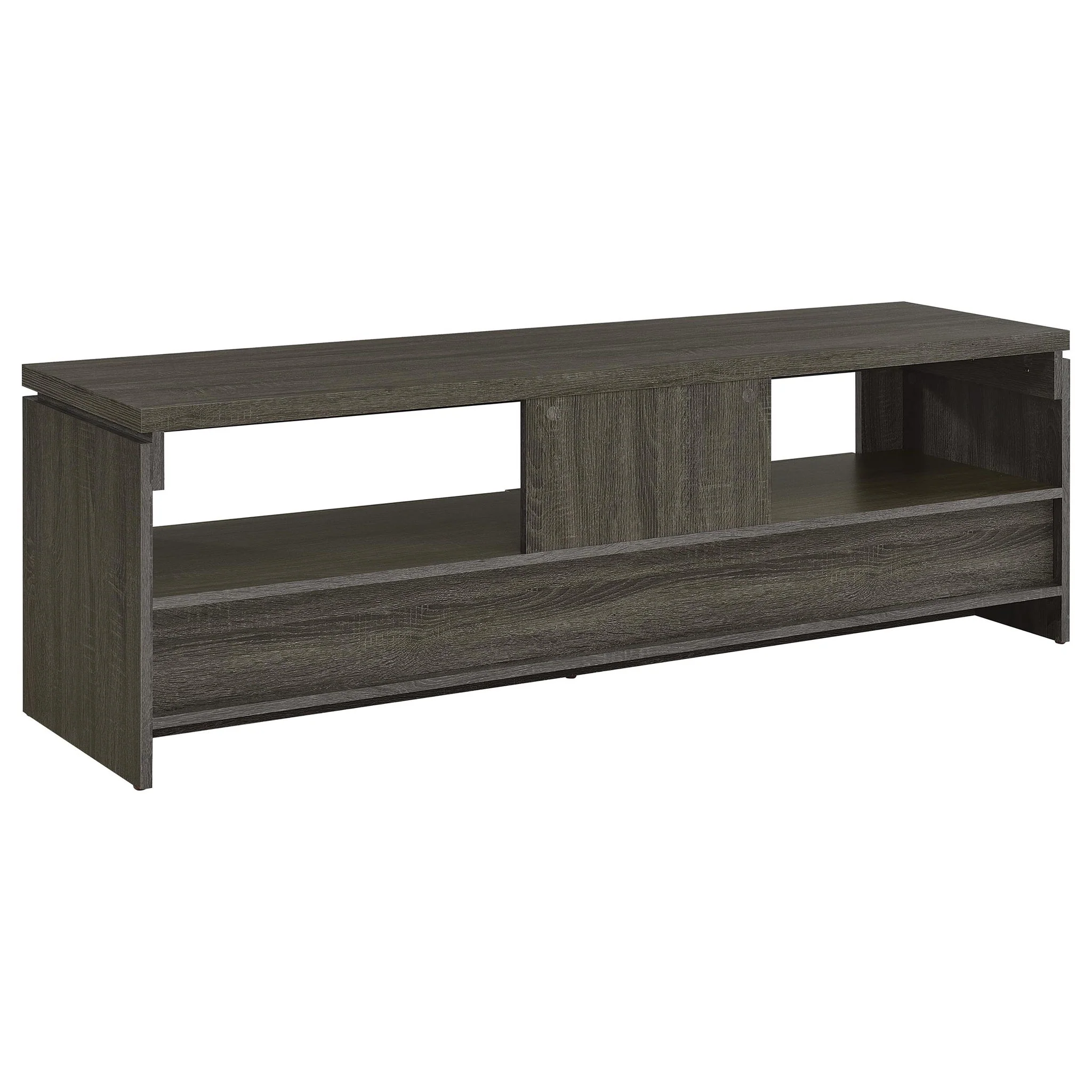 2 Drawer TV Console With Floating Top - Gray - Image 4
