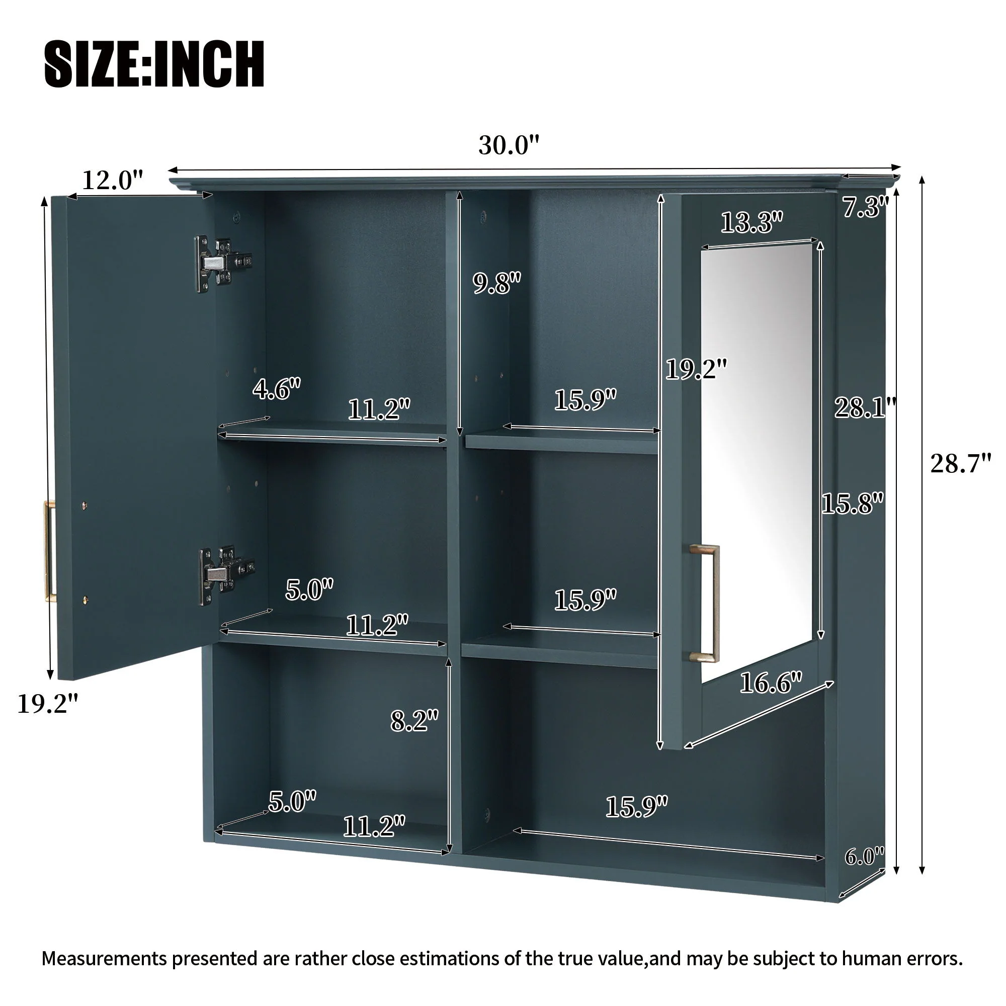 2 In 1 Wall-Mounted Mirror Cabinet With Adjustable Shelves, Soft-Close Doors, High-Definition Mirror & Storage - Image 17
