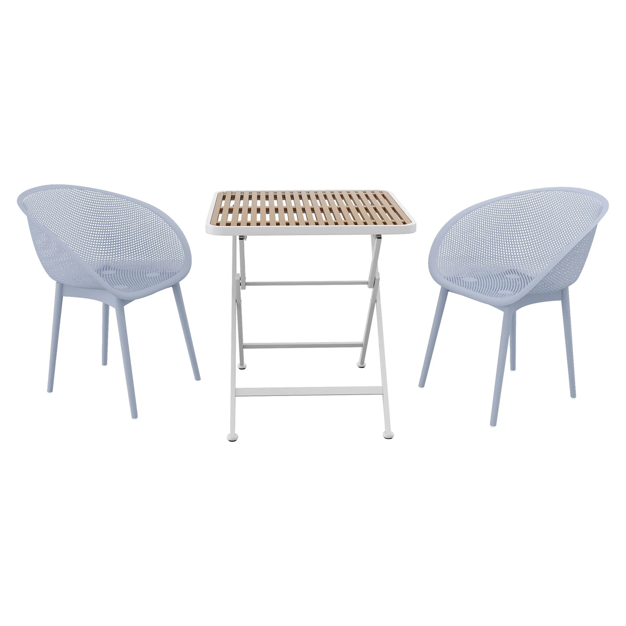 2 Pack Lounge Chair Set & Folding Square Table - Image 2