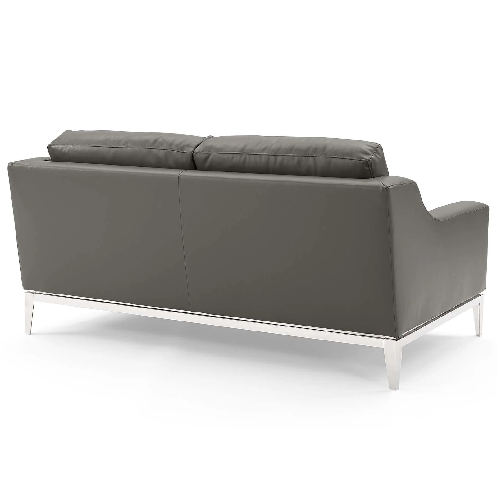 2 Piece 123" Stainless Steel Base Leather Sofa and Loveseat Set - Image 5