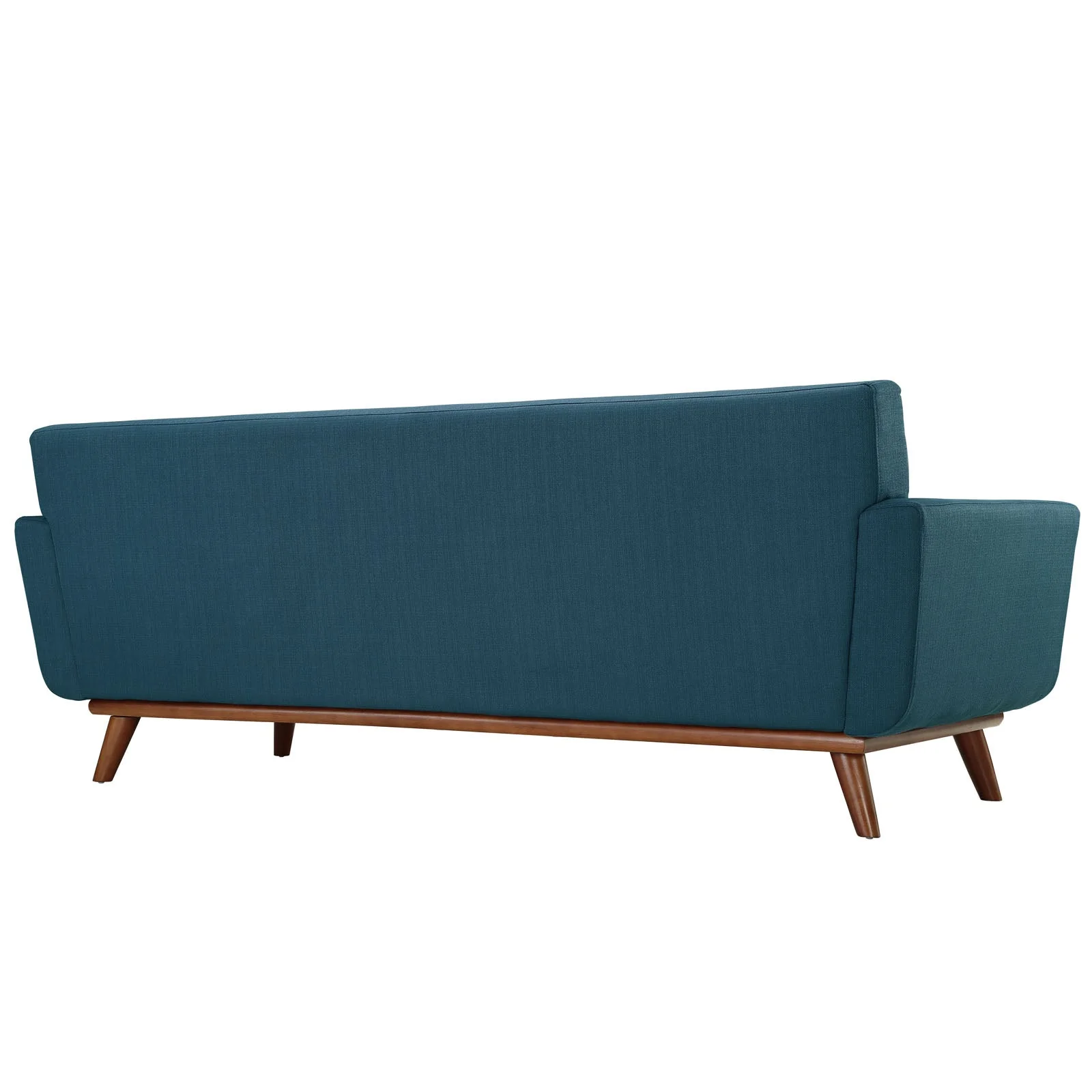 2 Piece 124" Gently Sloping Curved Upholstered Fabric Loveseat and Sofa Set - Image 4