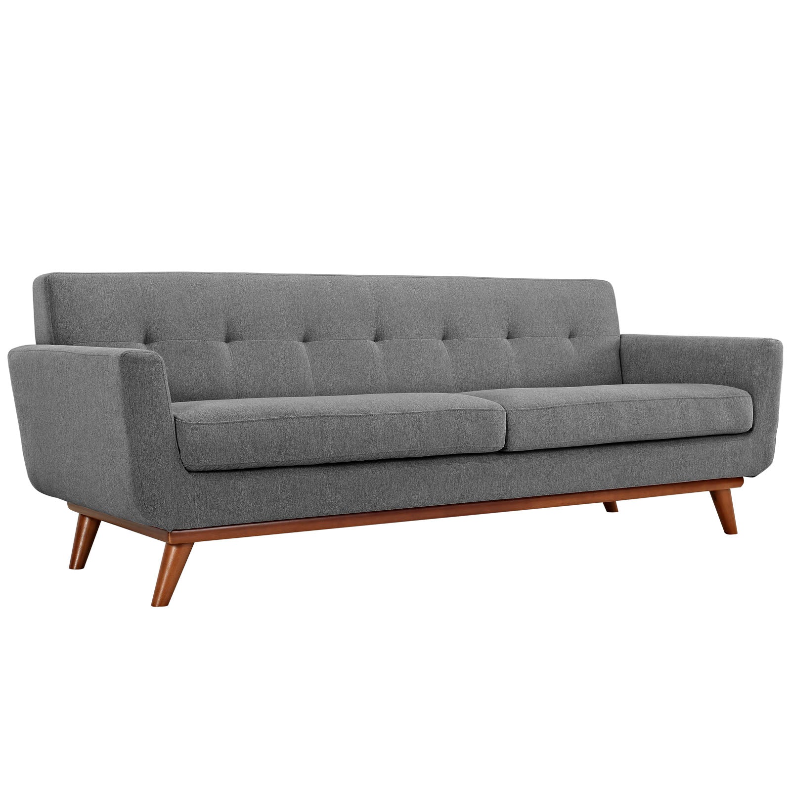 2 Piece 124" Gently Sloping Curved Upholstered Fabric Loveseat and Sofa Set - Image 8