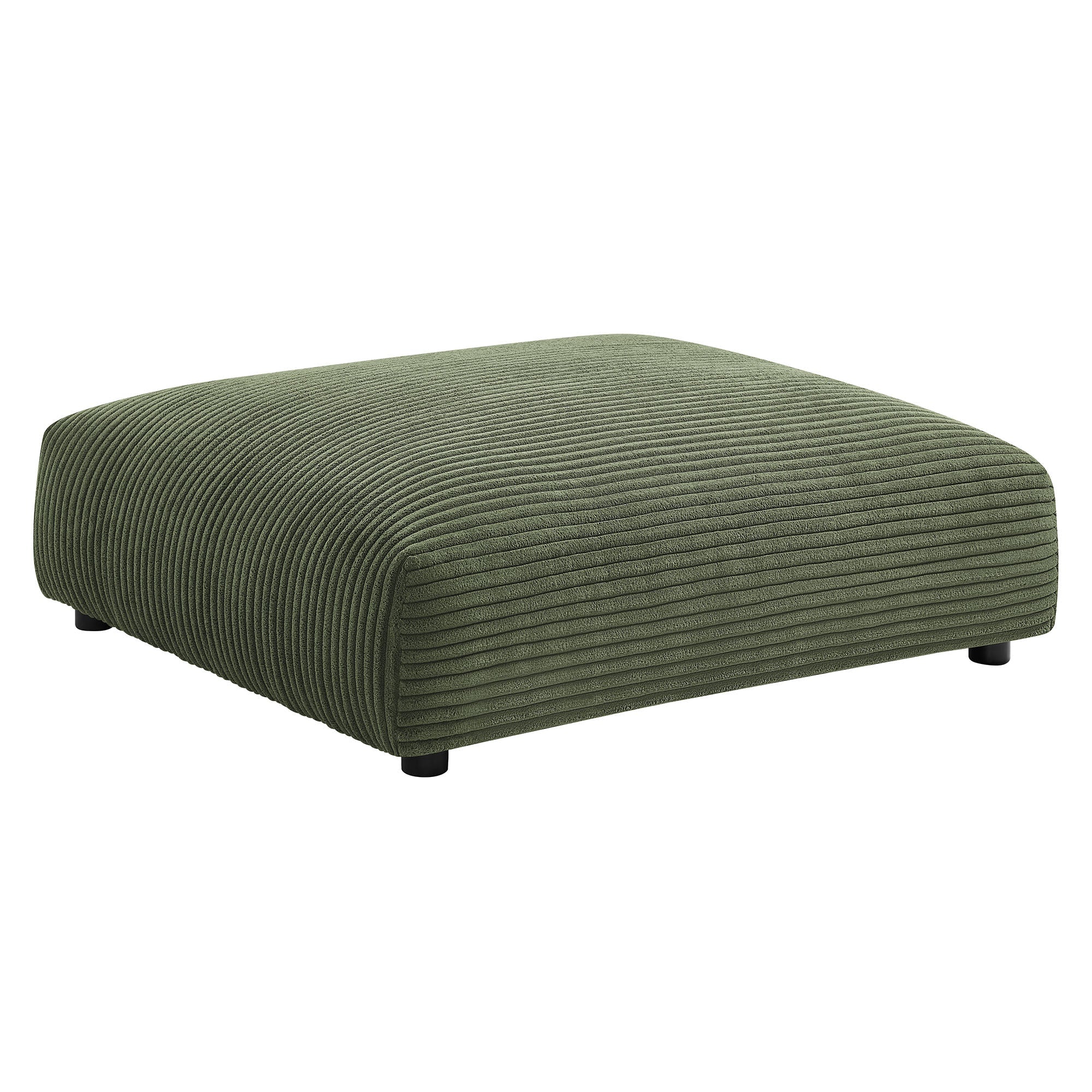 2 Piece 91" Modular Corduroy Upholstered Armless Loveseat and Ottoman Set - Image 11