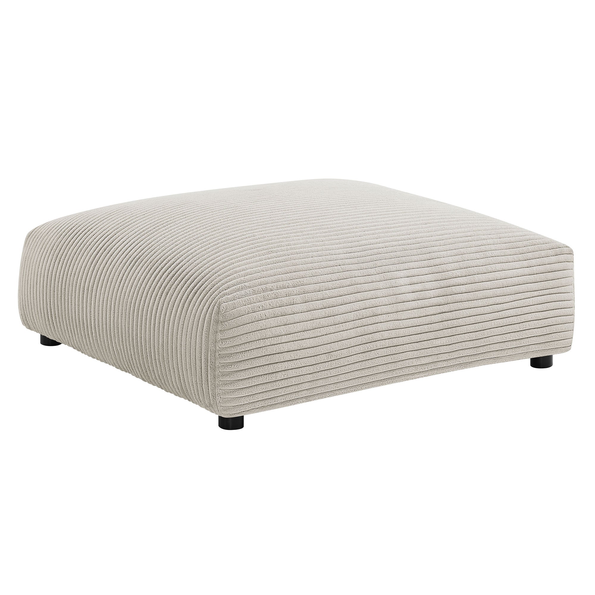 2 Piece 91" Modular Corduroy Upholstered Armless Loveseat and Ottoman Set - Image 5