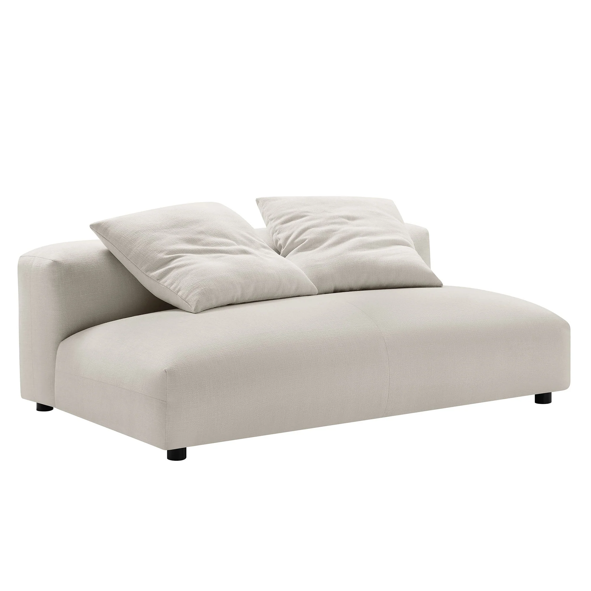 2 Piece 91" Modular Upholstered Fabric Armless Loveseat and Ottoman Set - Image 4