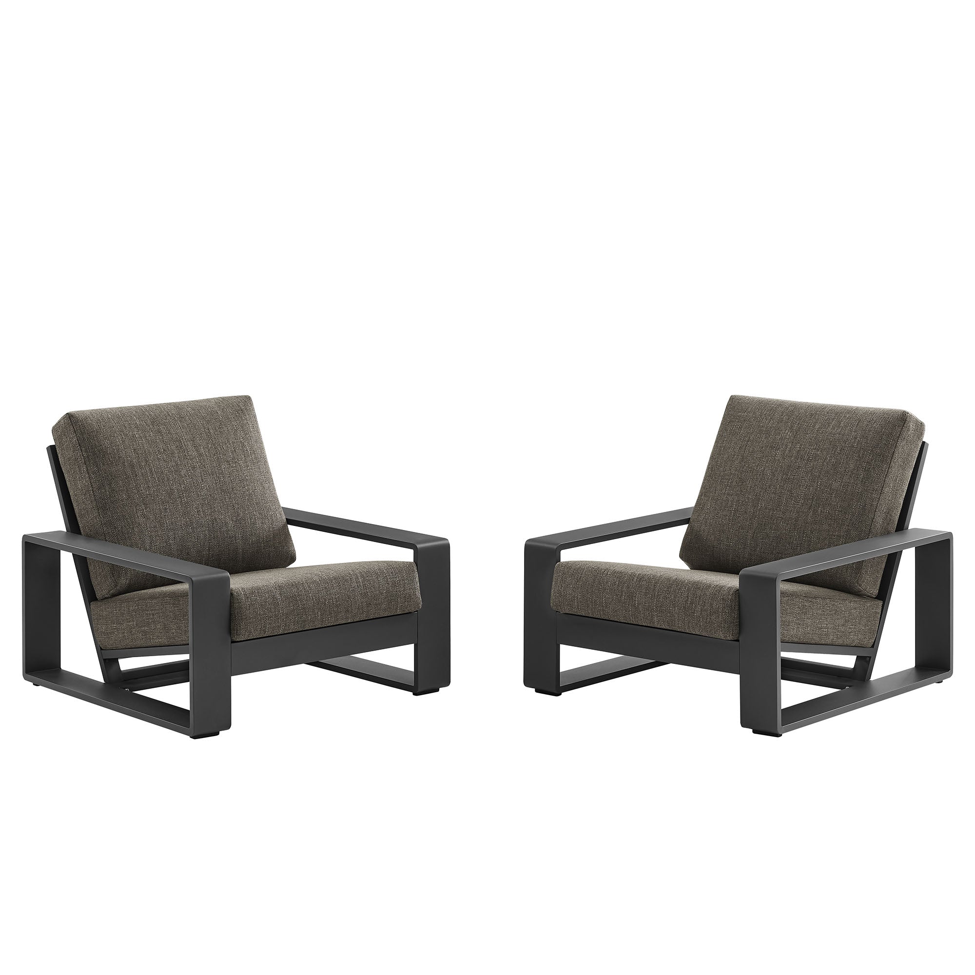 2-Piece Aluminum Outdoor Armchair Set for Patio, Deck and Garden Seating