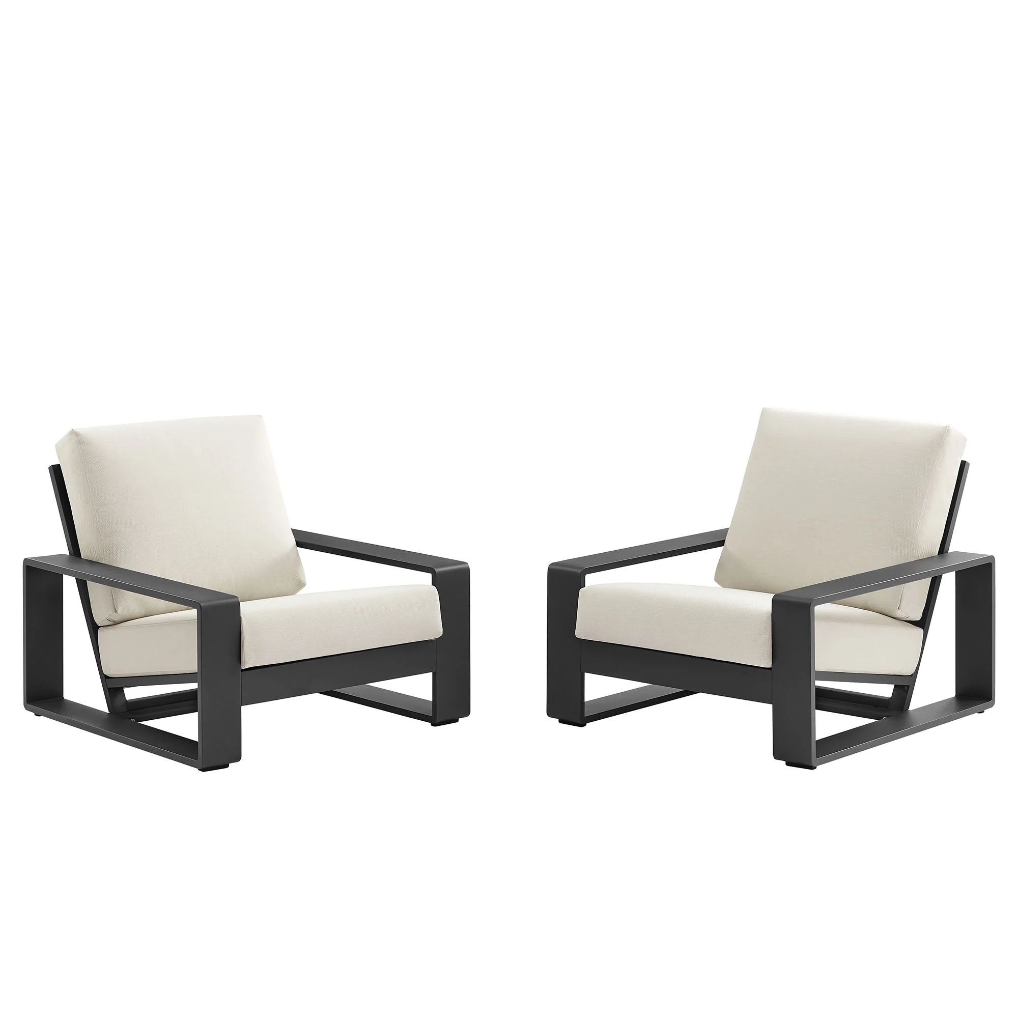 2-Piece Aluminum Outdoor Armchair Set for Patio, Deck and Garden Seating - Image 7