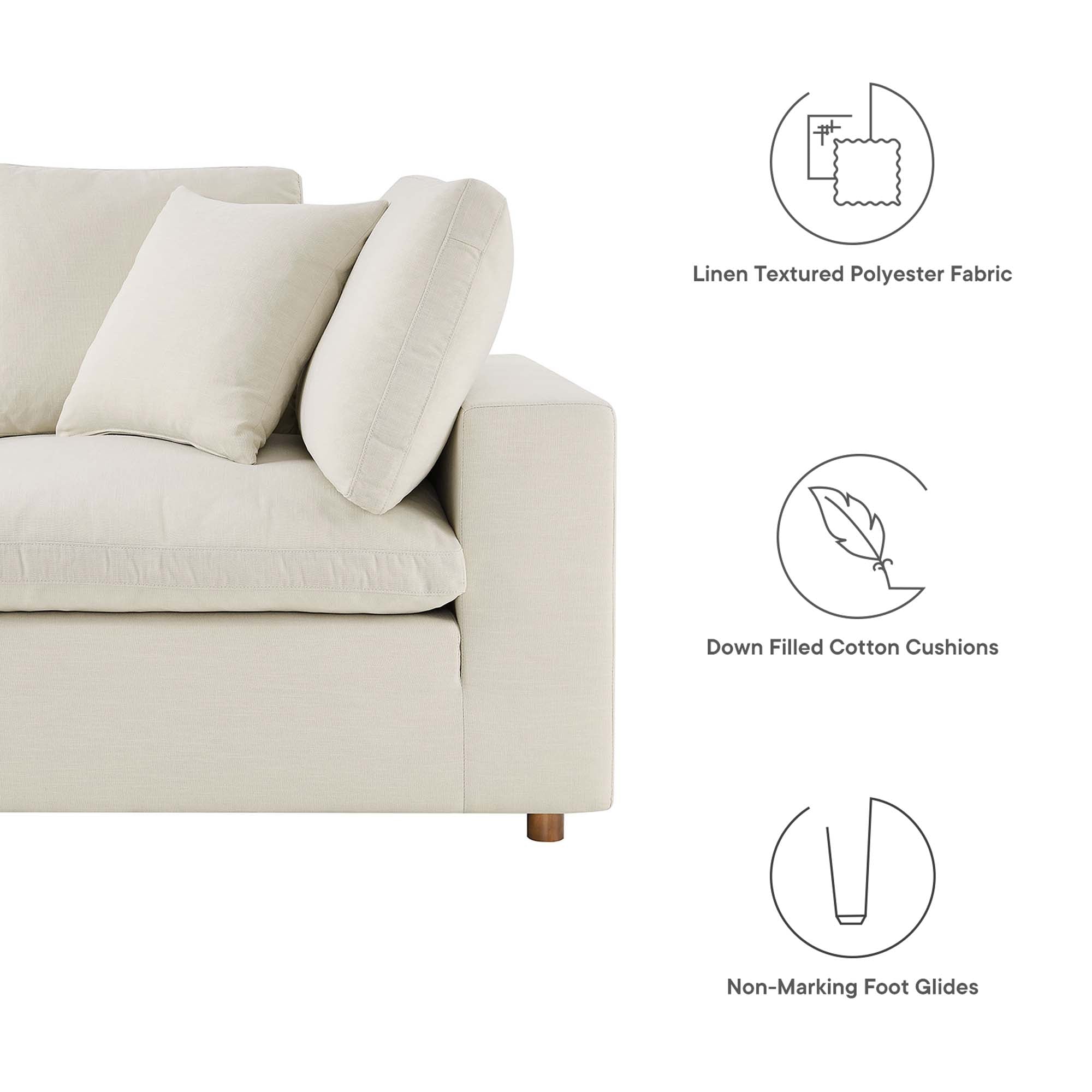 2-Piece Down Filled Overstuffed Sectional Sofa Set – 80 Inch - Image 14