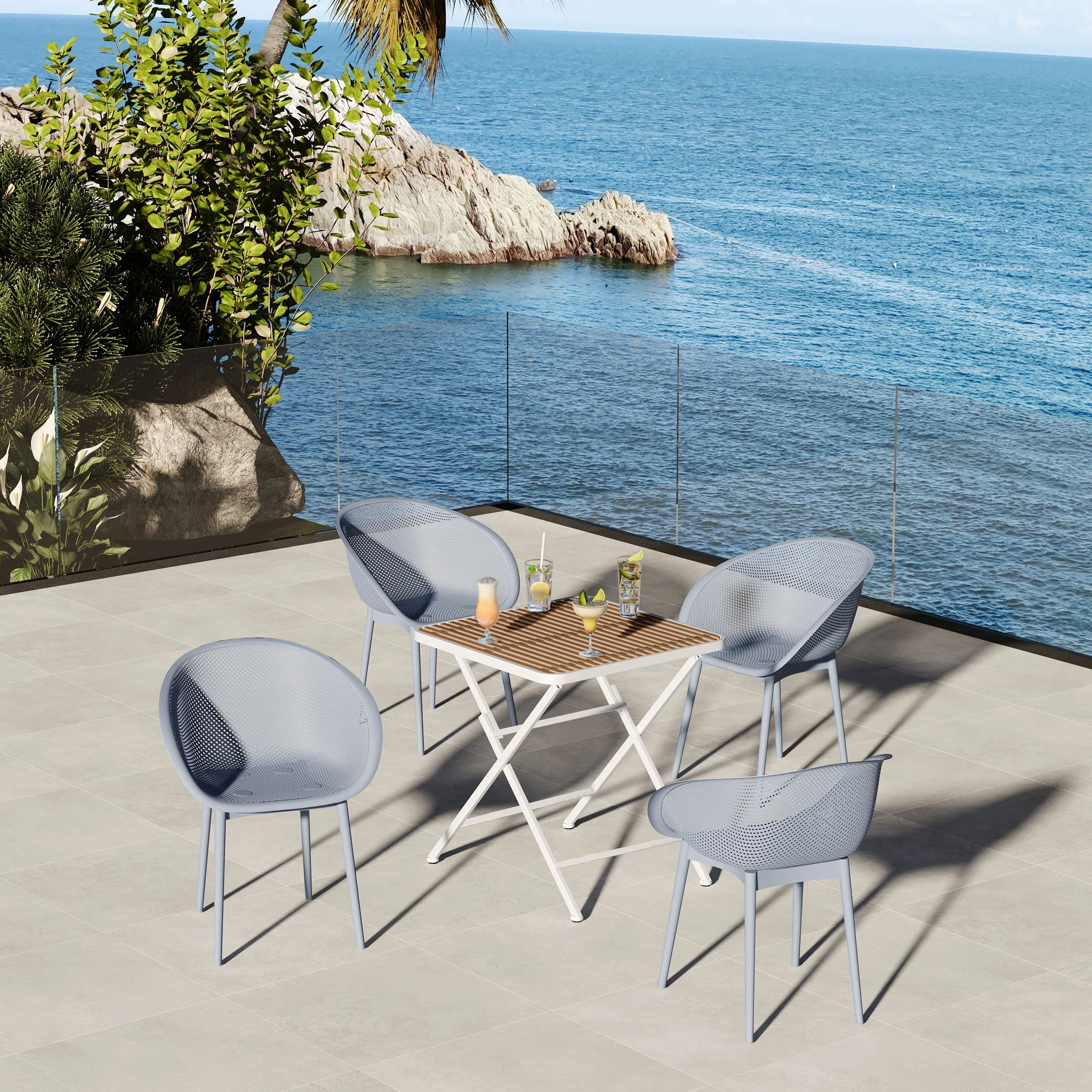 2 Piece Durable Single Chair With Hollow Out Design - Image 21