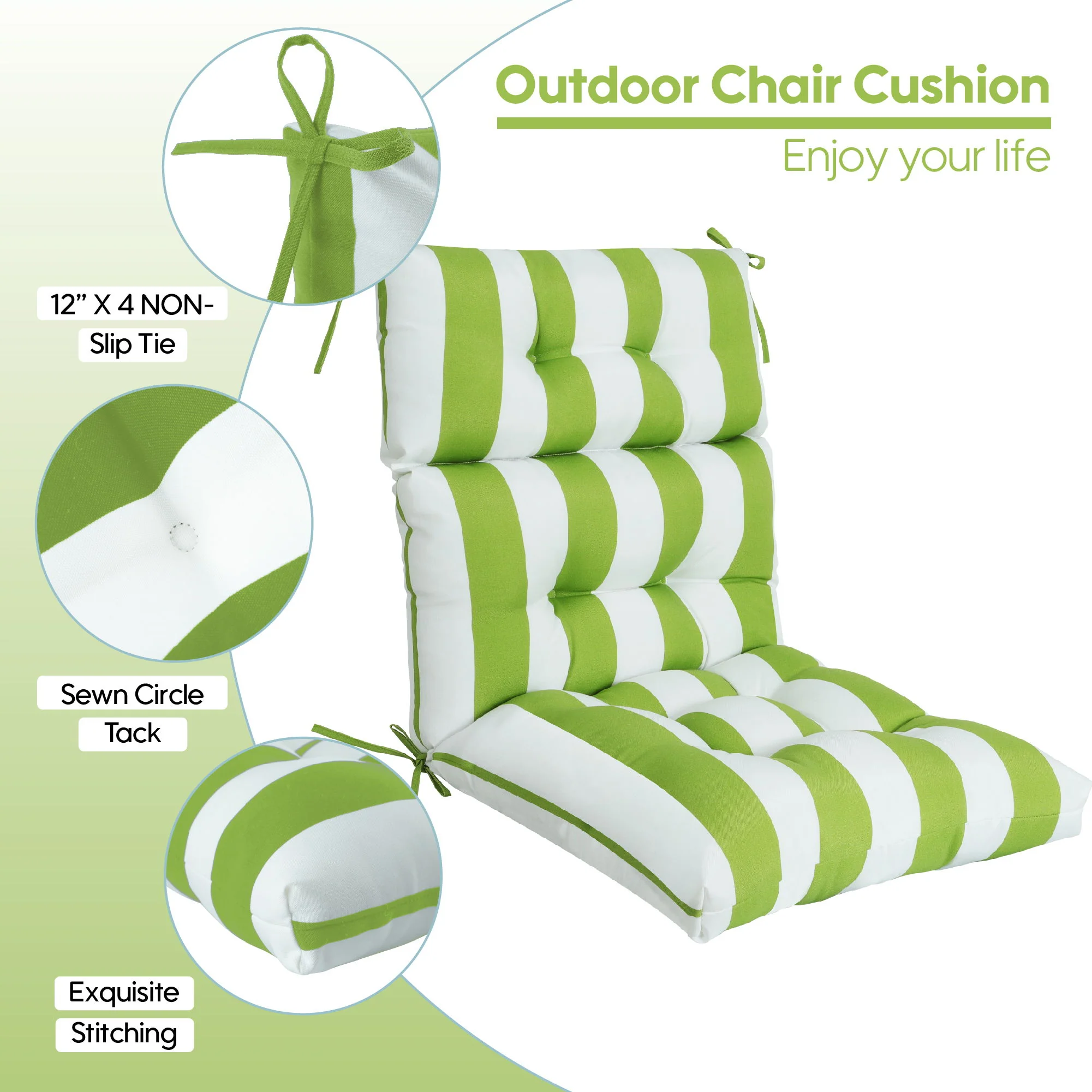 2 Piece High Back Patio Chair Cushion Set, Tufted Adirondack And Rocking Chair Cushions - Image 31