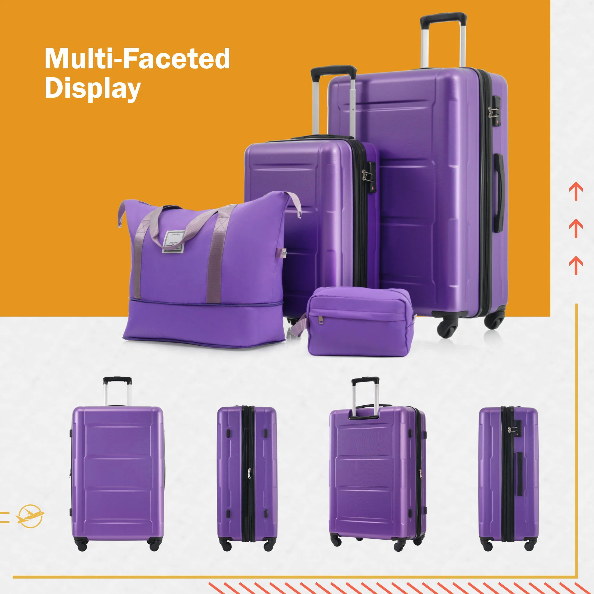 2 Piece Luggage Set With Bags Expanable Spinner Wheels ABS Lightweight Suitcase With Tsa Lock 20" / 24" - Image 10