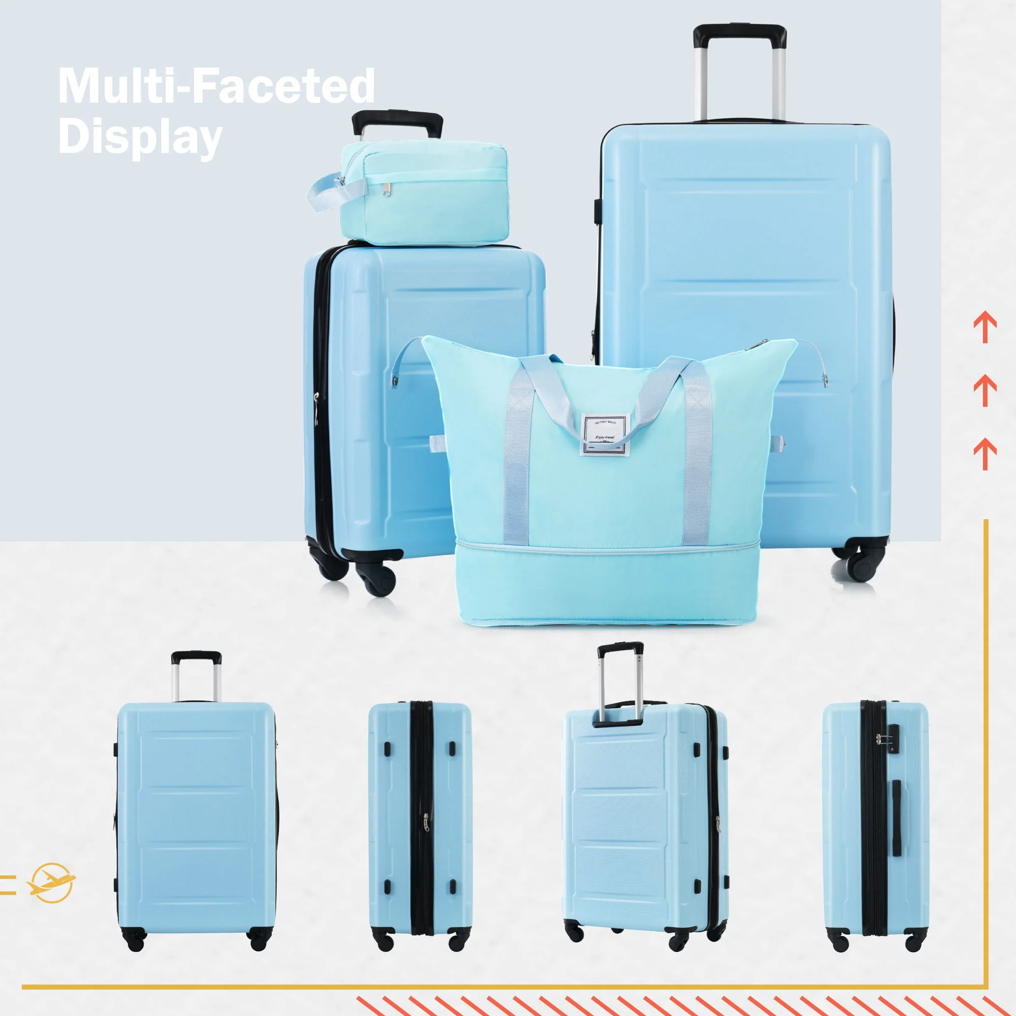 2 Piece Luggage Set With Bags Expanable Spinner Wheels ABS Lightweight Suitcase With Tsa Lock 20" / 28" - Image 48