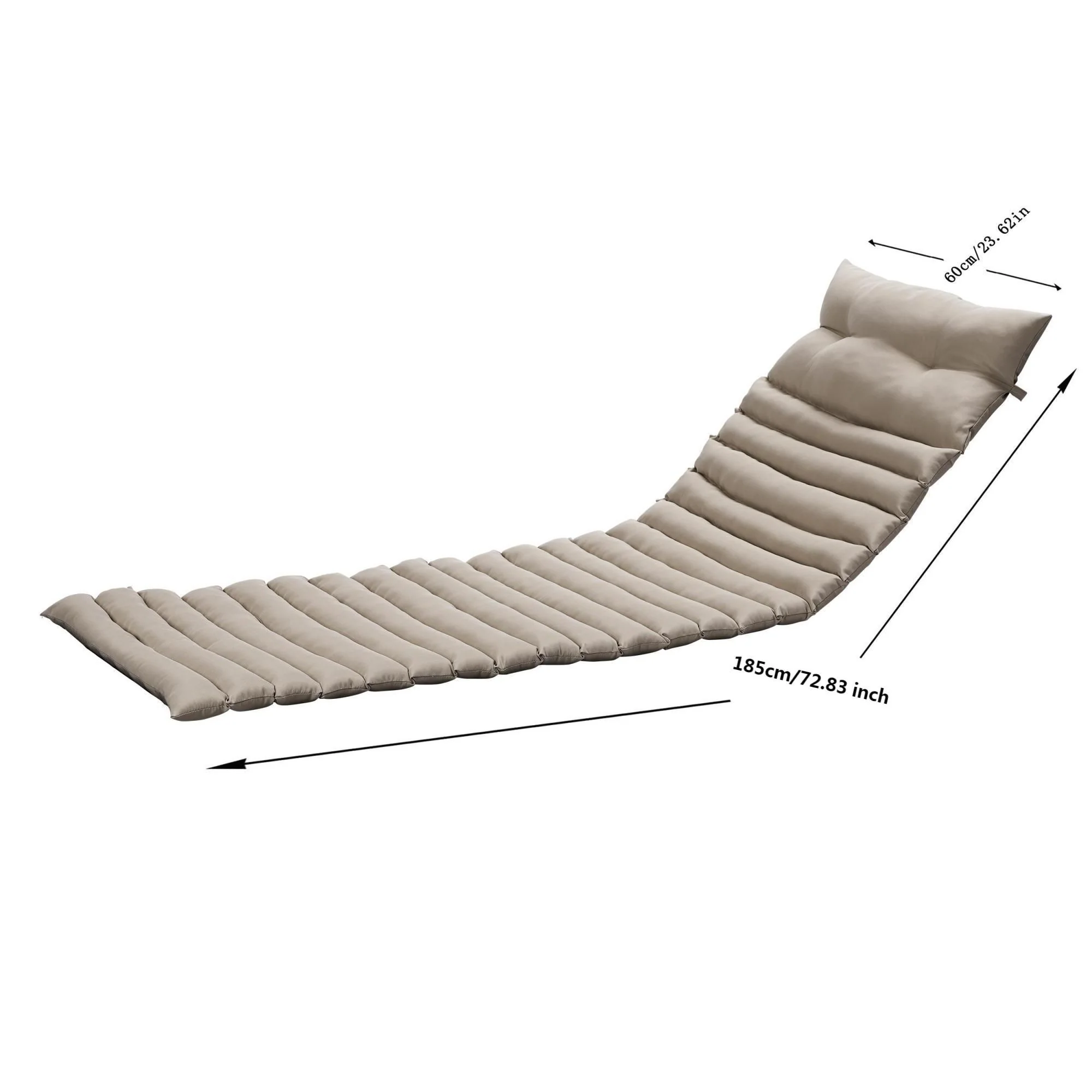 2 Piece Outdoor Chaise Lounge Chair Cushion Replacement Set - Image 4