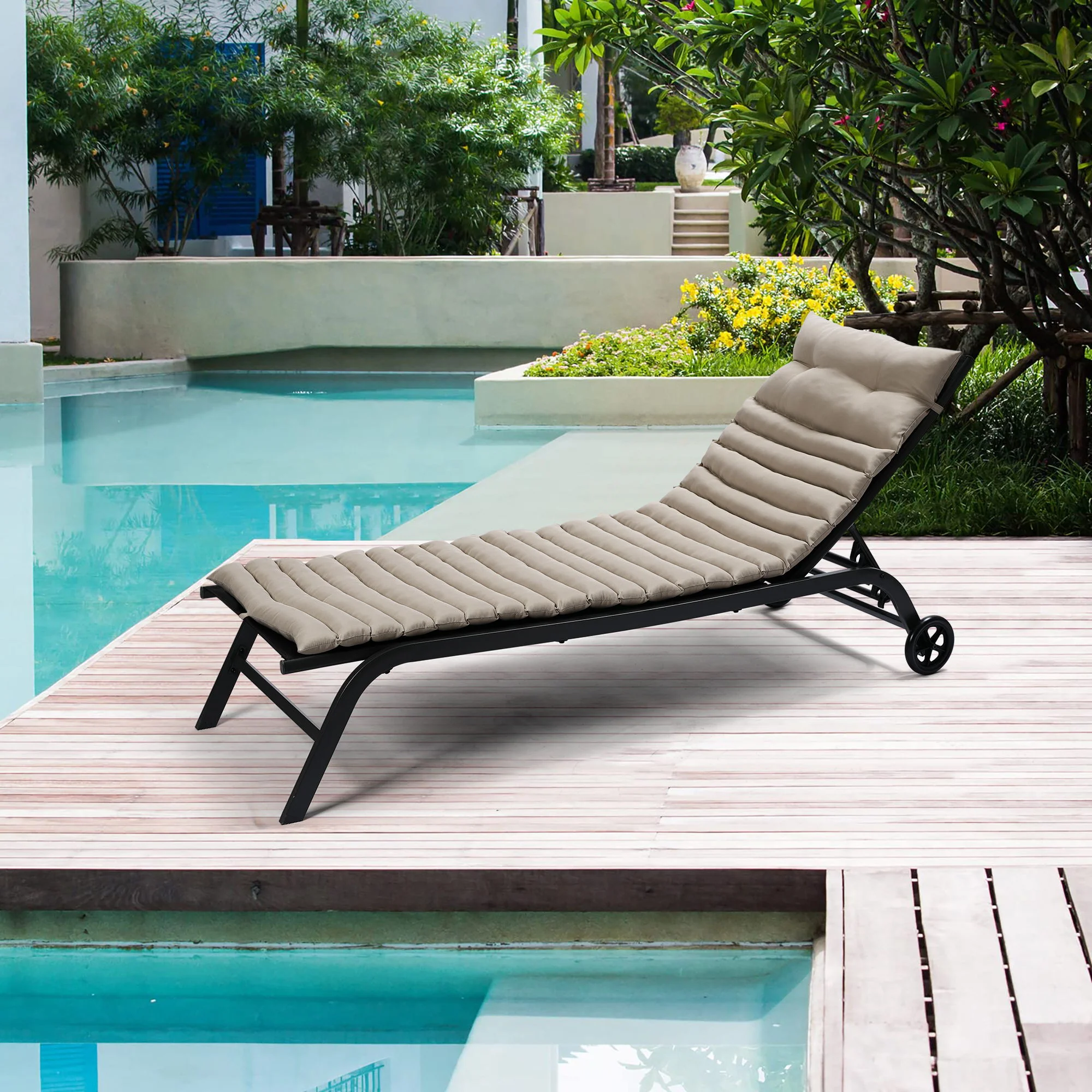 2 Piece Outdoor Chaise Lounge Chair Cushion Replacement Set - Image 8
