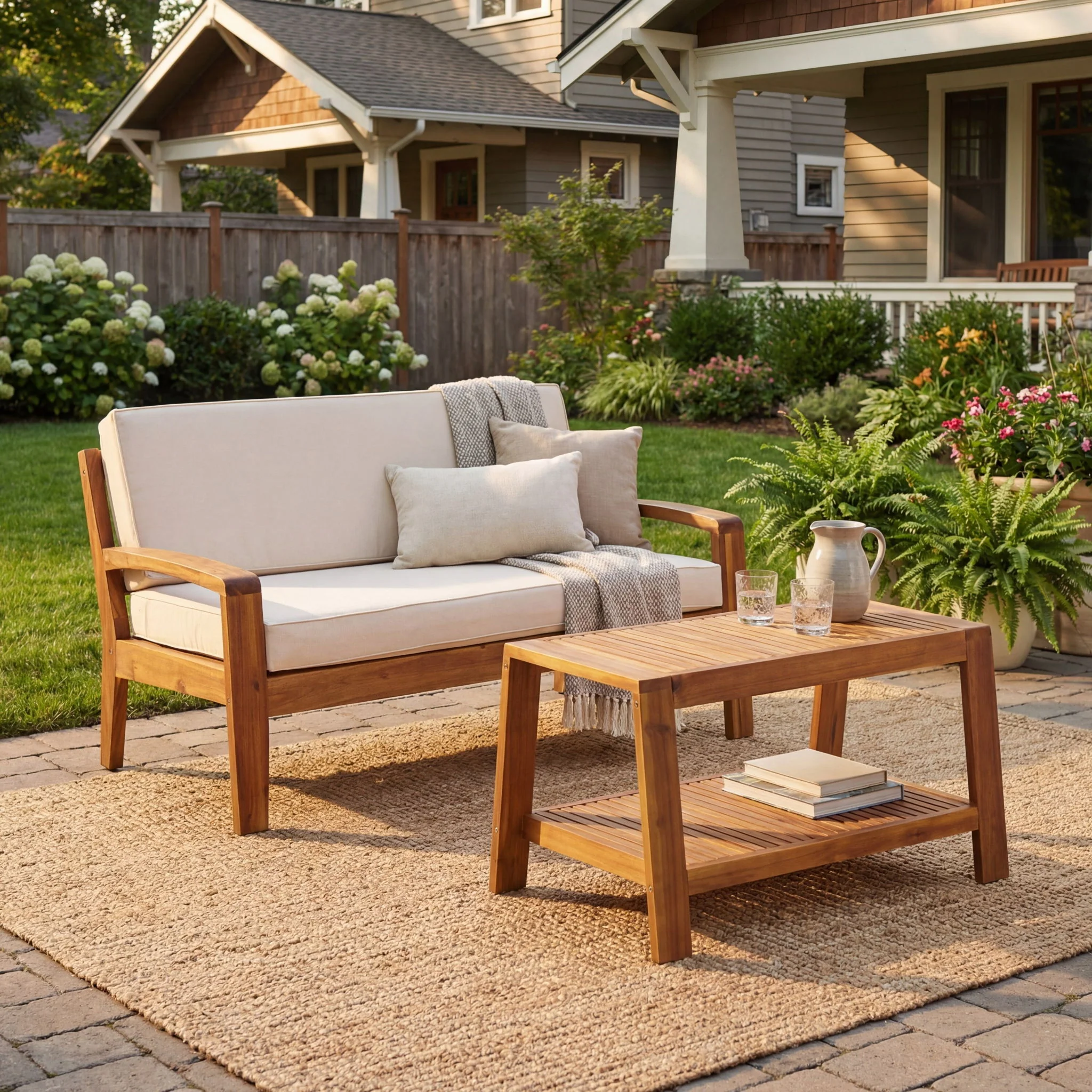 2 Piece Outdoor Conversation Set (Loveseat & Coffee Table With Water-Resistant Cushions) - Image 12
