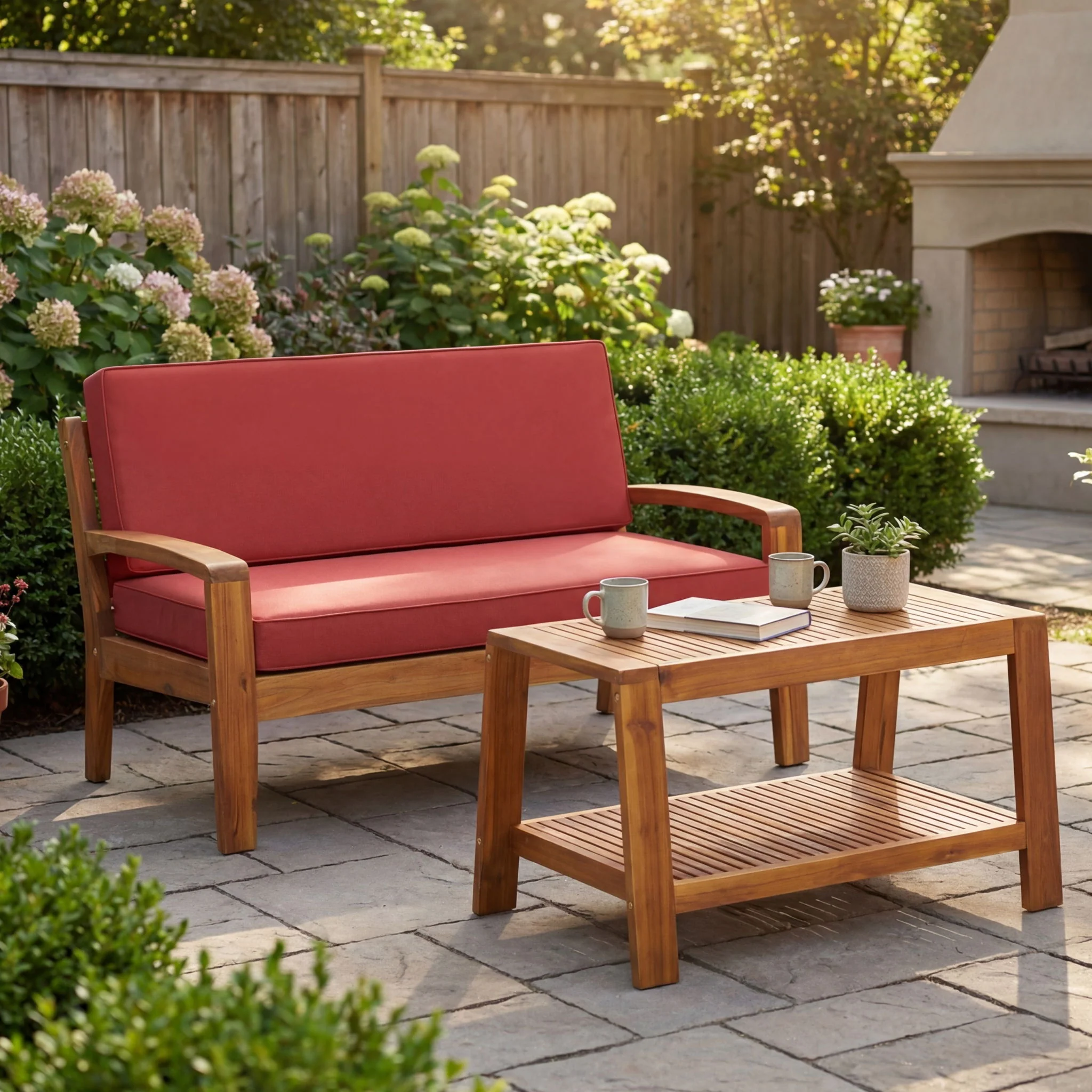 2 Piece Outdoor Conversation Set (Loveseat & Coffee Table With Water-Resistant Cushions) - Image 27