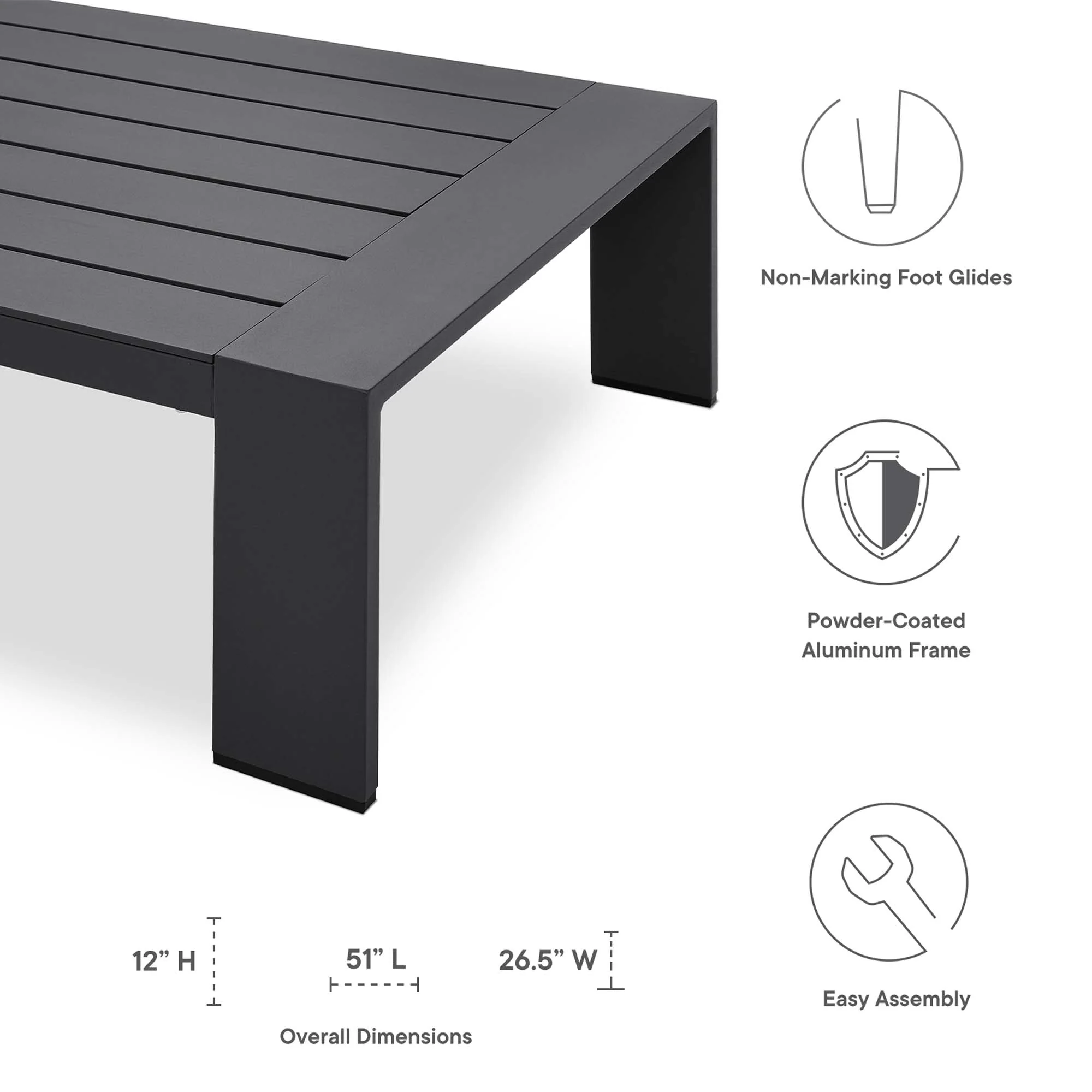 2-Piece Outdoor Patio Aluminum Furniture Set for Garden, Deck and Poolside - Image 36