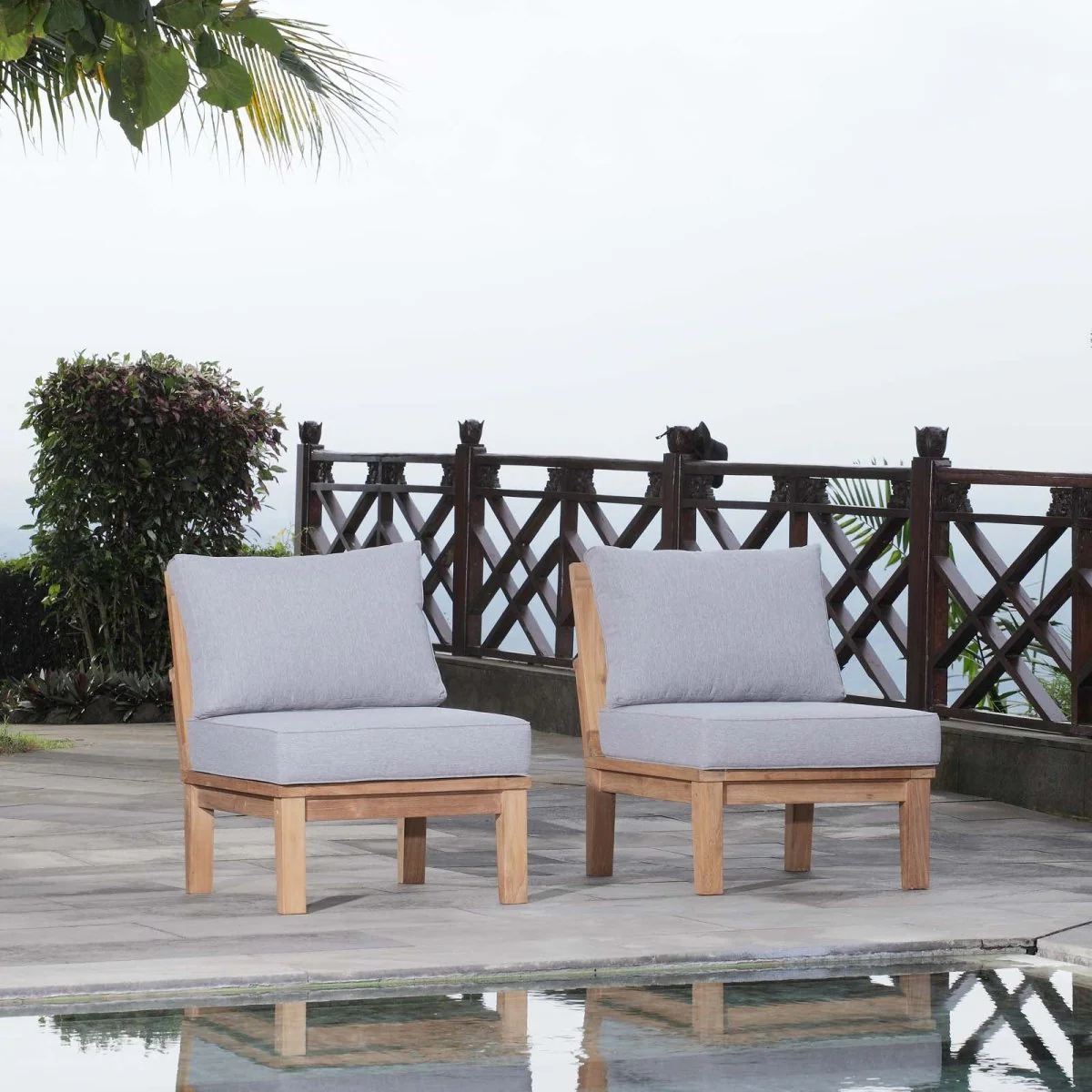 2-Piece Outdoor Teak Patio Seating Set - Image 4