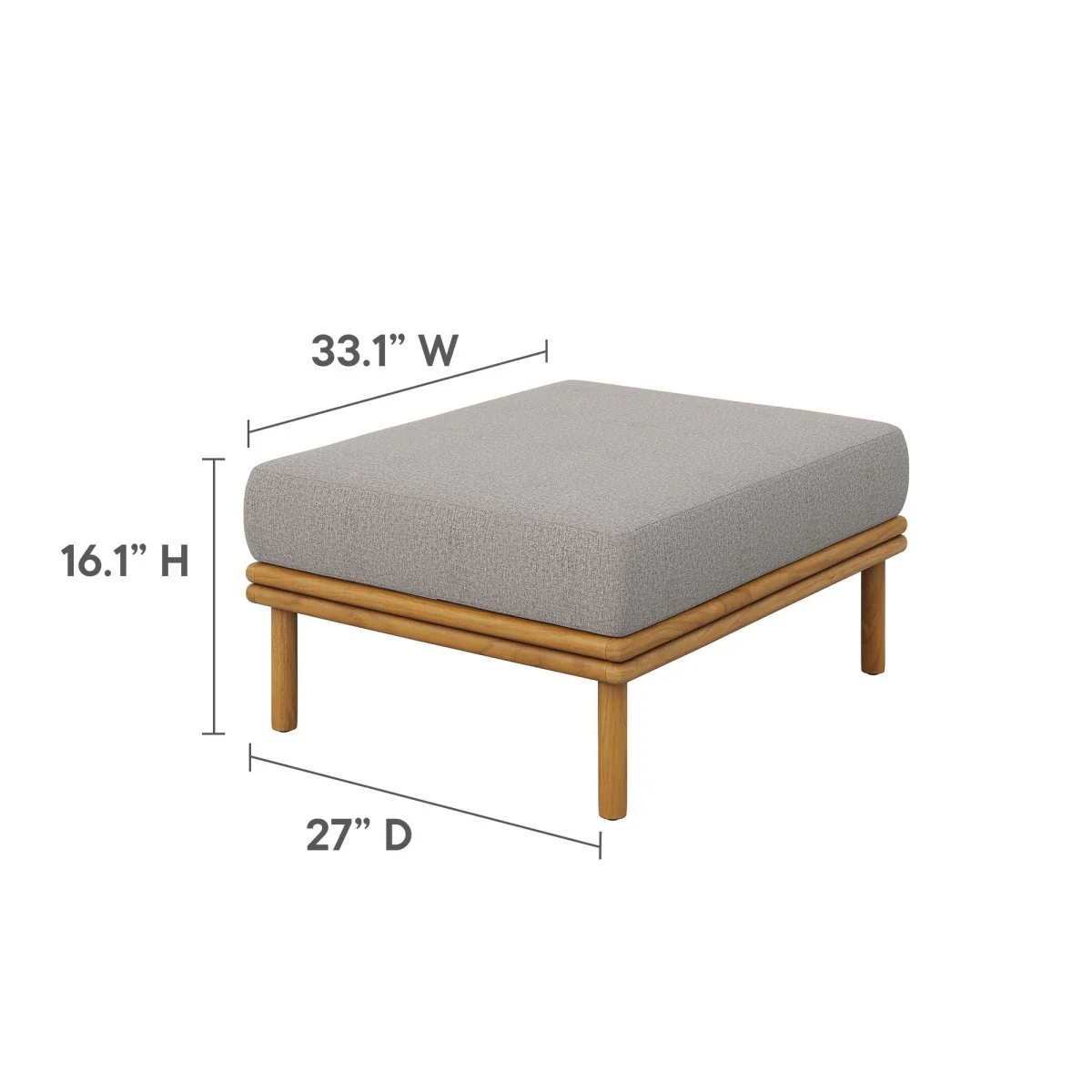 2-Piece Outdoor Teak Wood Patio Sofa and Ottoman Set - Image 11