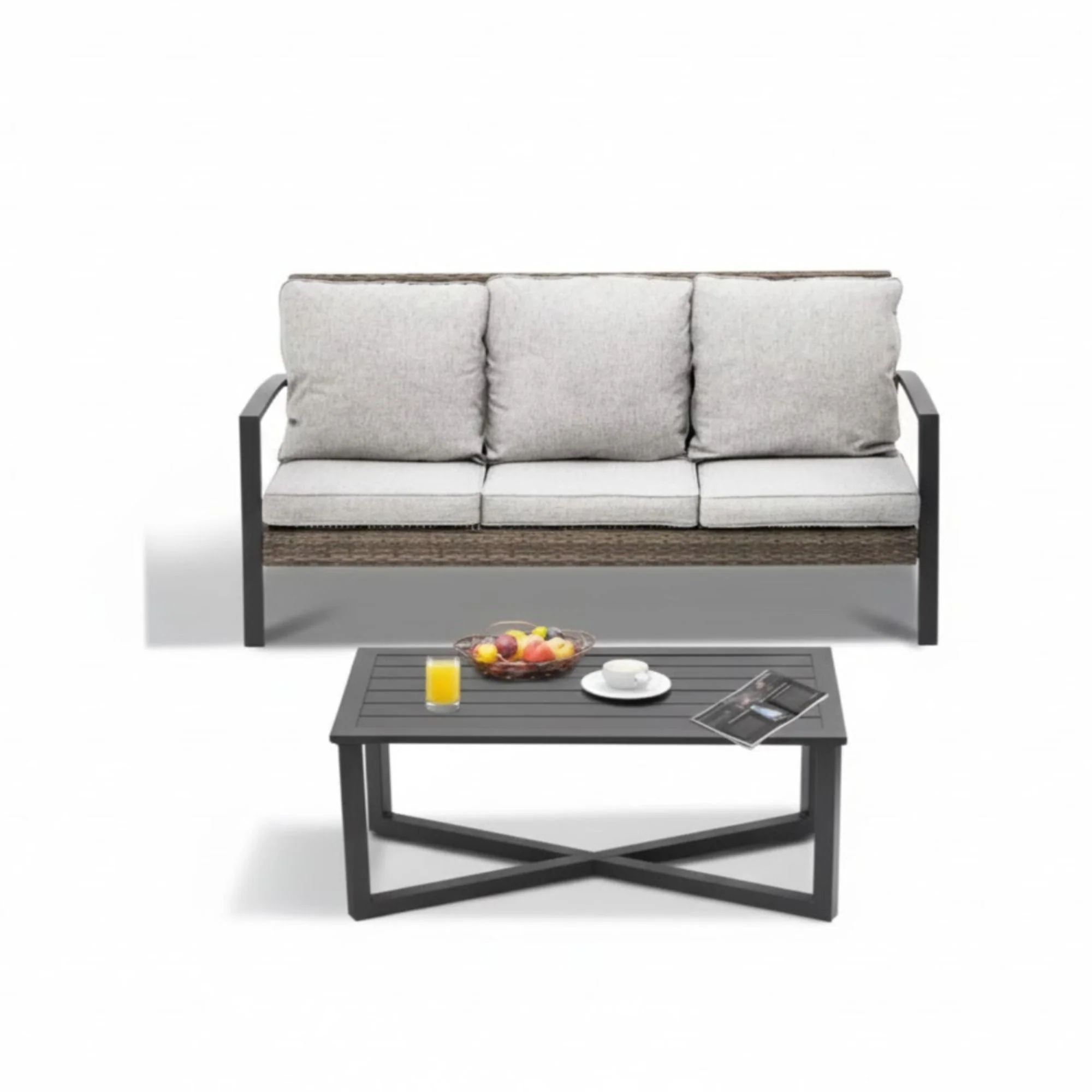 2 Piece Patio Set With Cushions & Coffee Table - Image 4