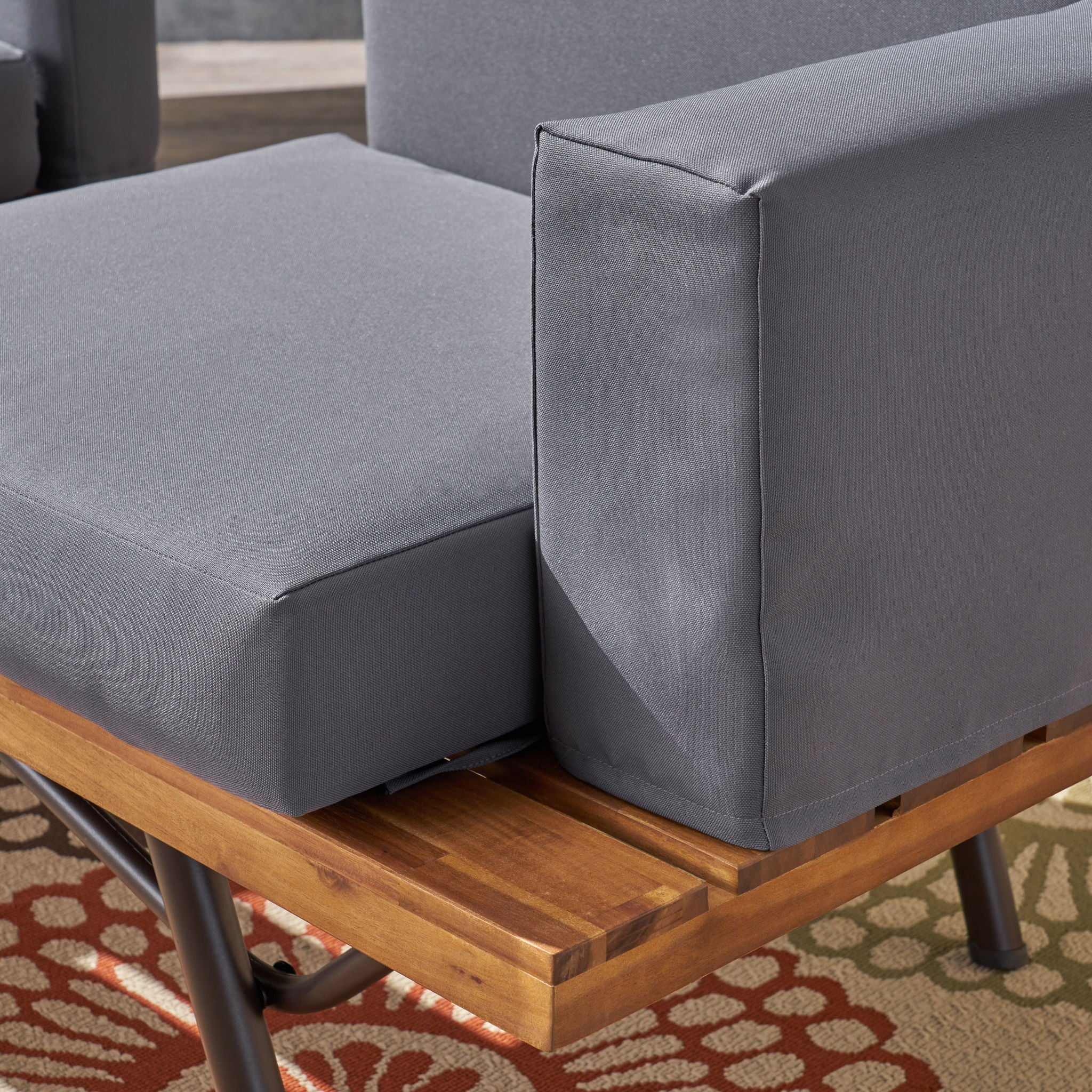 2 Piece Patio Set With Loveseat And Coffee Table - Natural / Dark Gray - Image 4