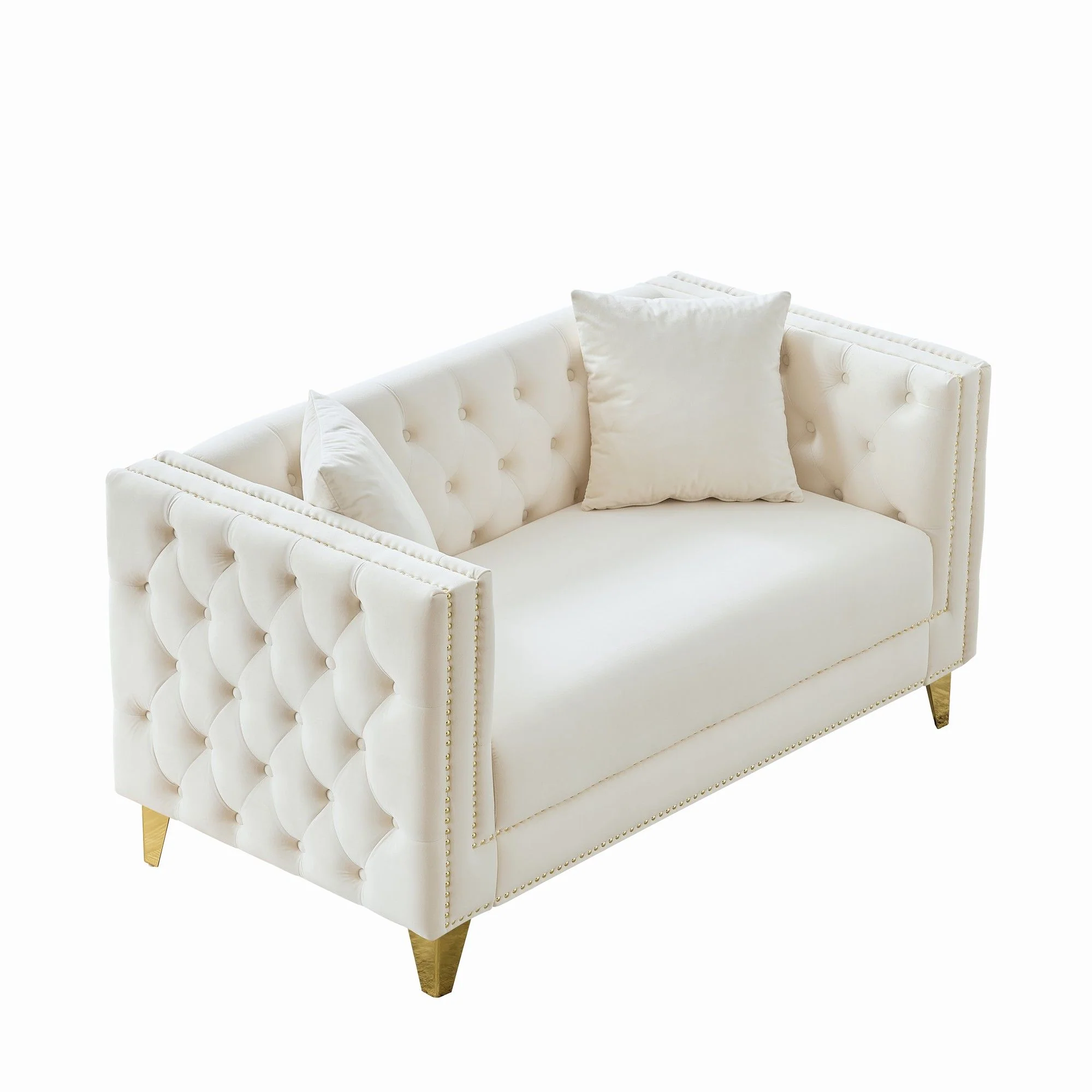 2 Seater Deep Seat Sofa With Button Nailhead, Square Arm - Image 8