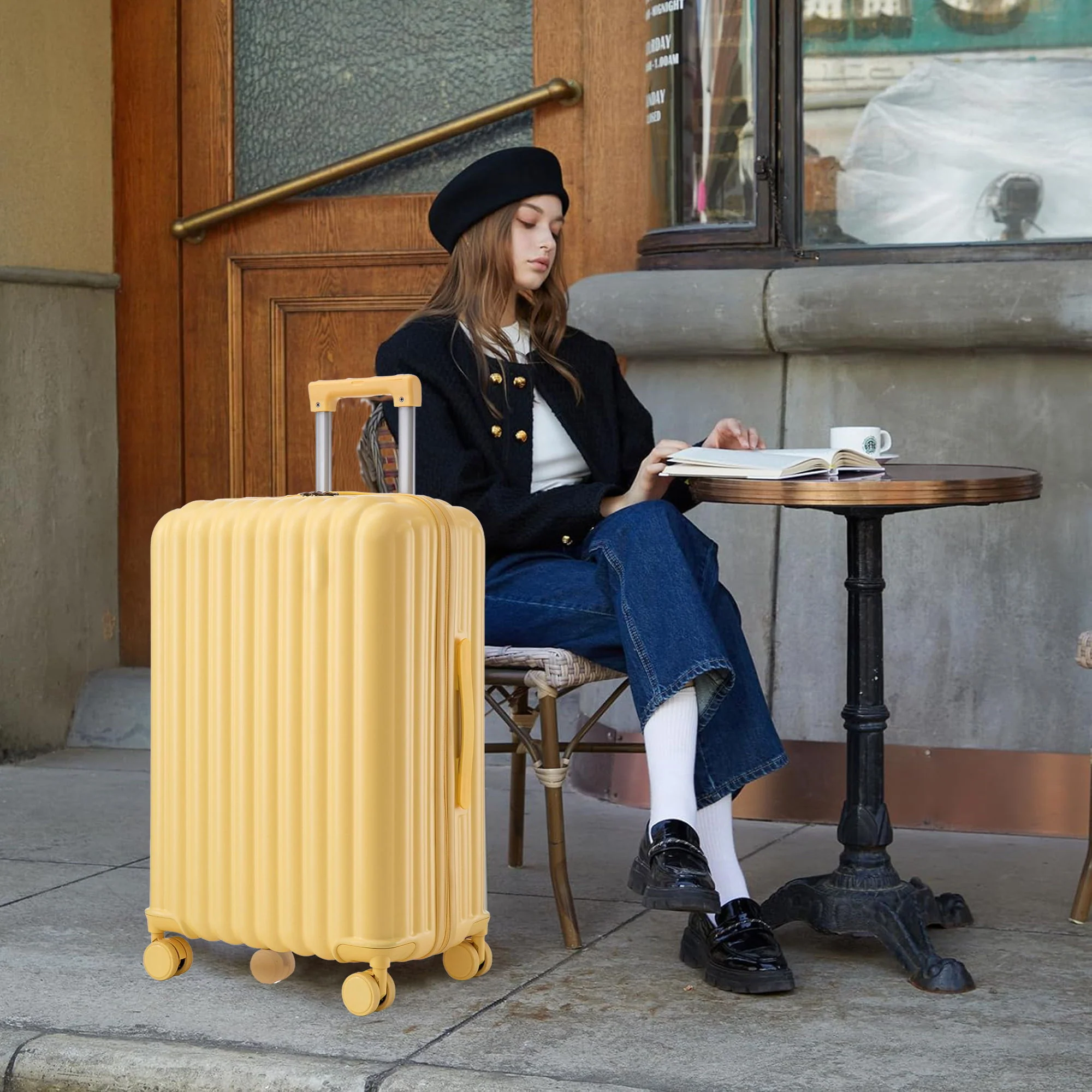 20" / 24" / 28" 3 Pieces / Set Spinner Wheel Luggage, Carry On Suitcase, With Cup Holder & USB Port & Phone Holder - Image 10